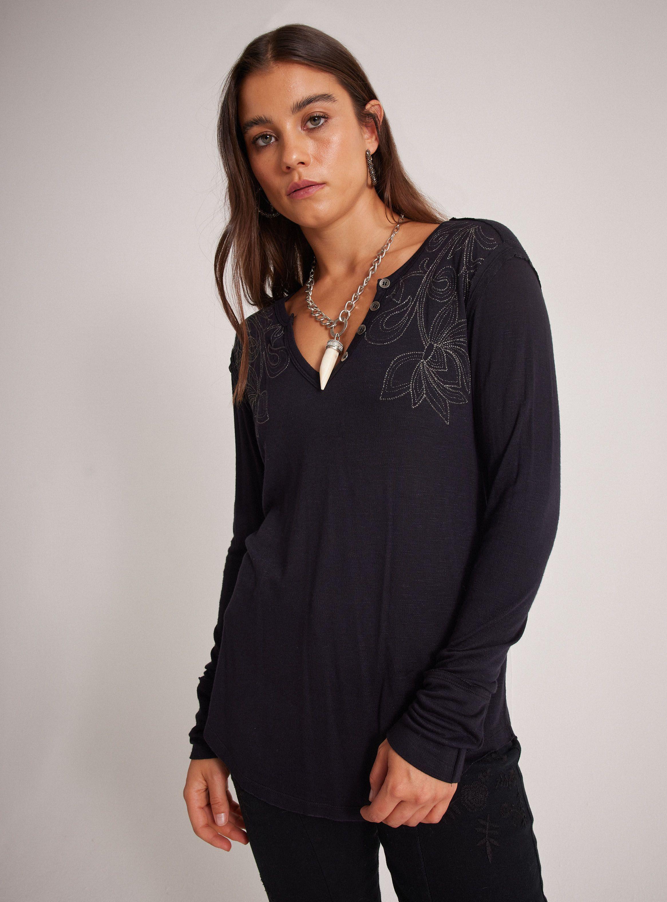 Polera Bordado En Hilo De Lurex-0