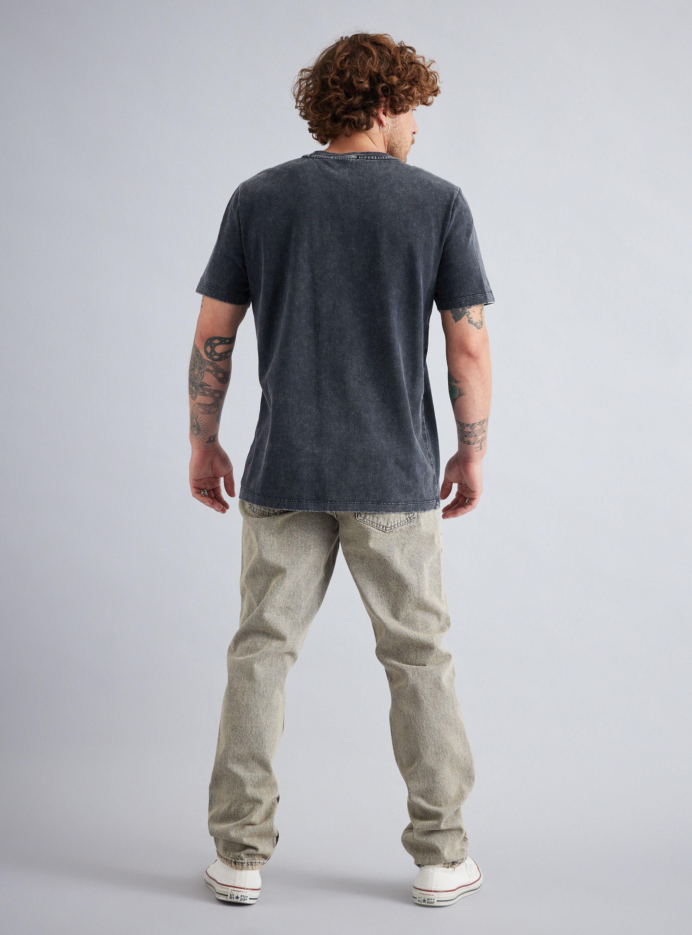 Jeans Slim Fit Tiro Medio Sobreteñido-5