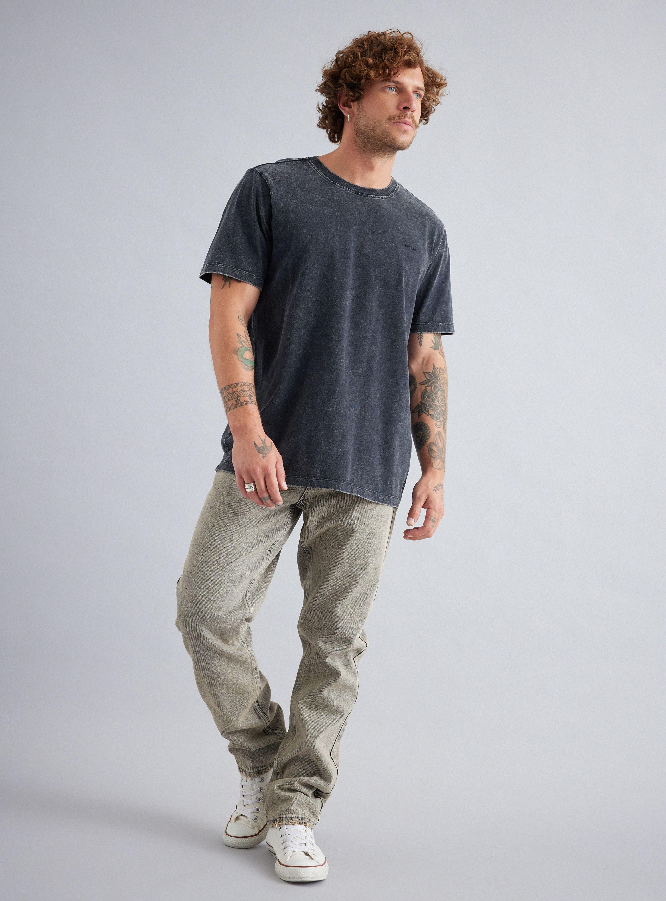 Jeans Slim Fit Tiro Medio Sobreteñido-4