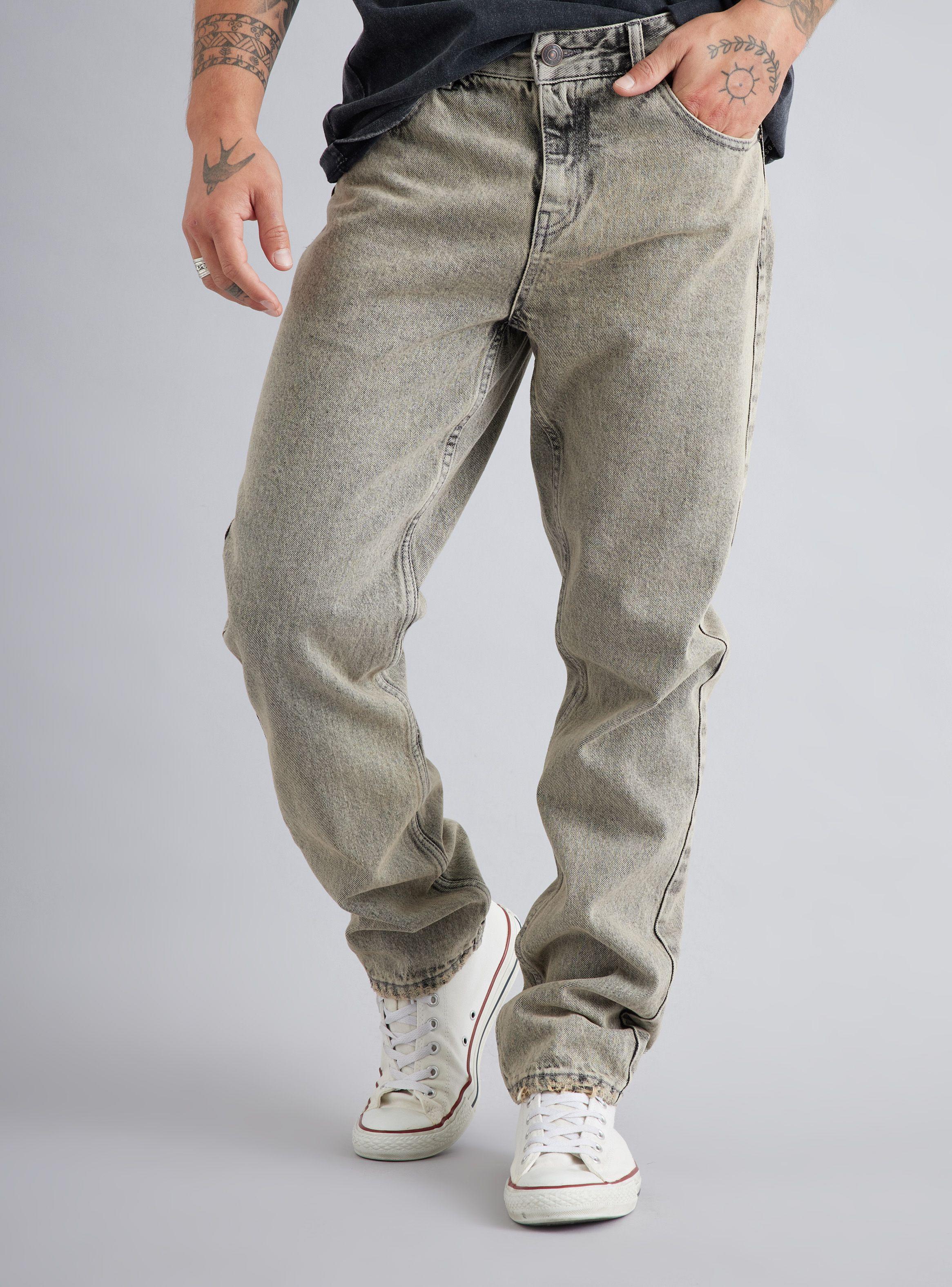 Jeans Slim Fit Tiro Medio Sobreteñido-0