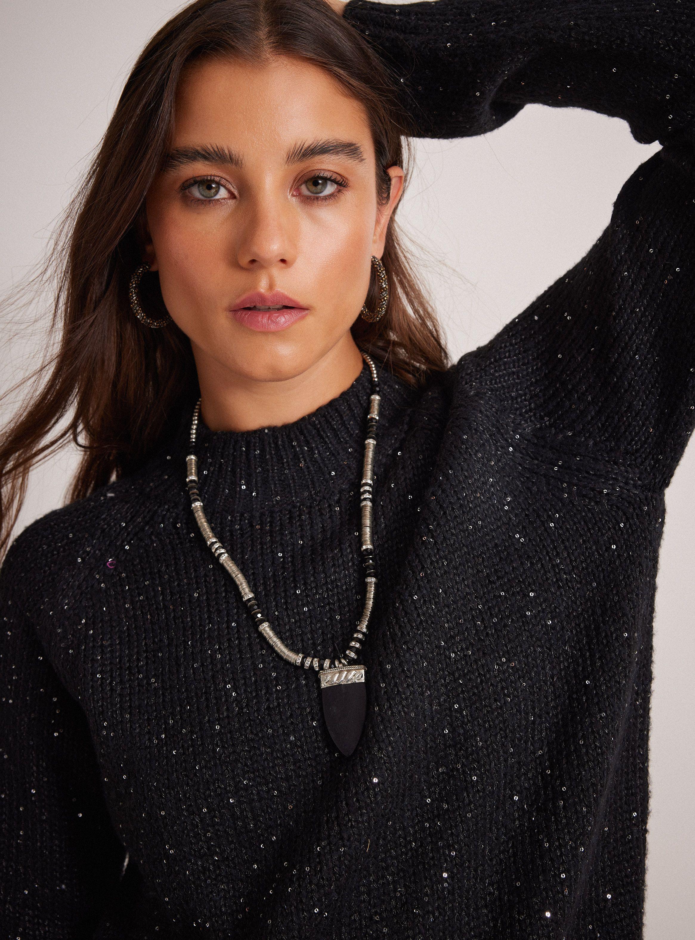 Sweater Aplicación De Lentejuelas En Prenda-2