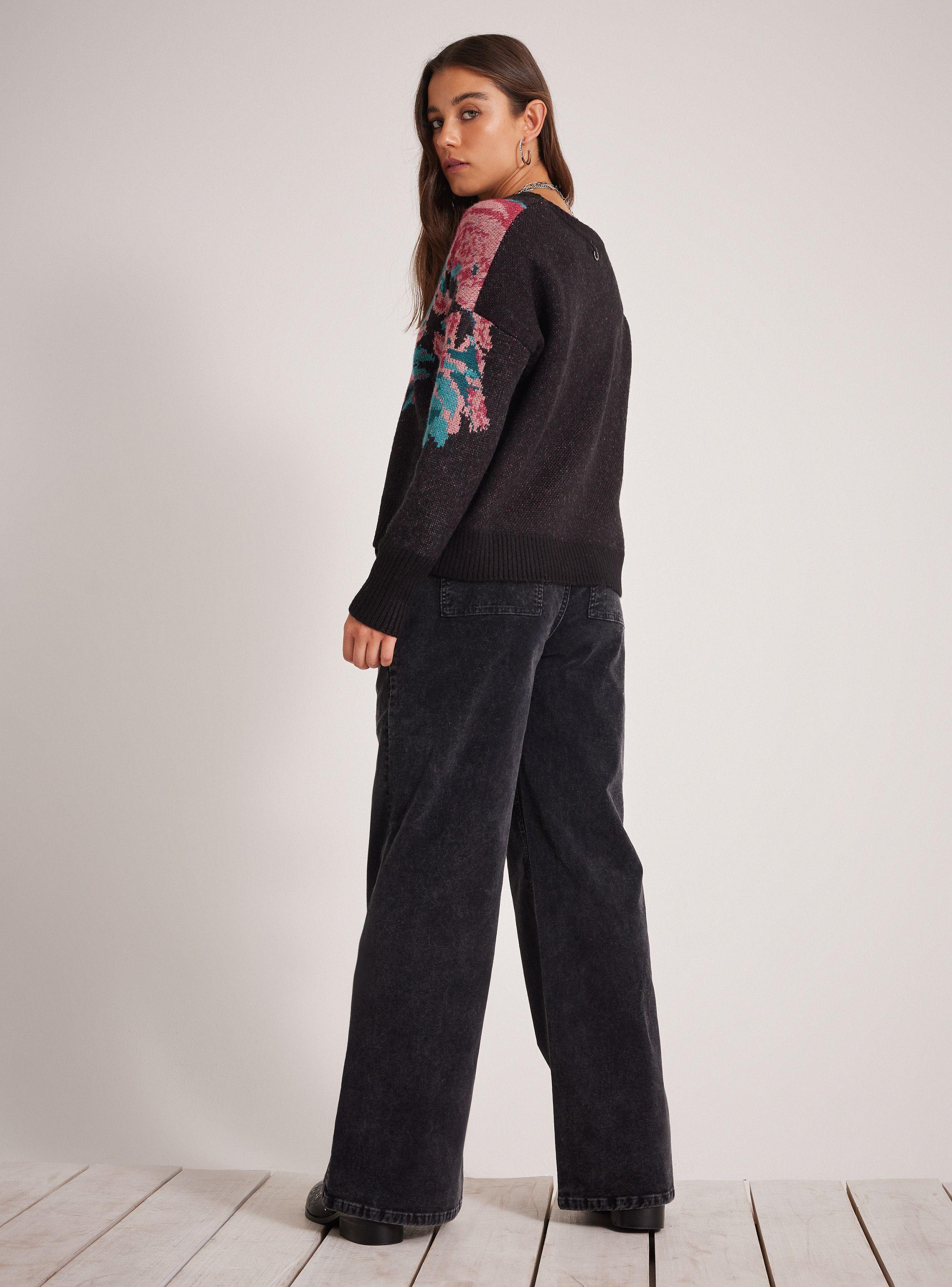 Sweater Manga Larga Jacquard con Estampado-5