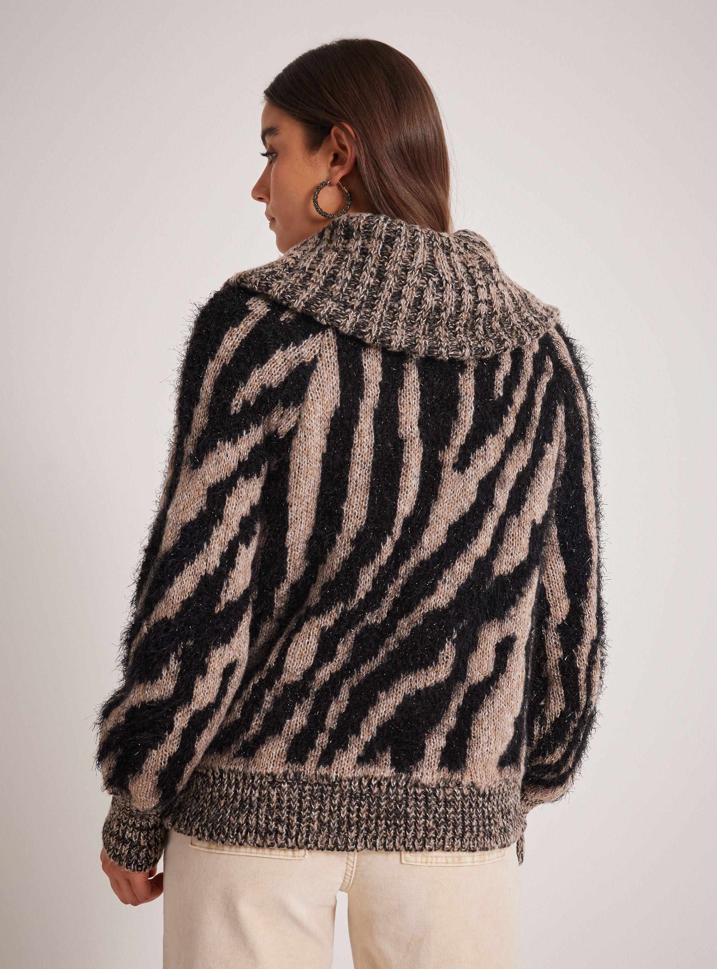 Sweater Cuello Doble y Jacquard-1
