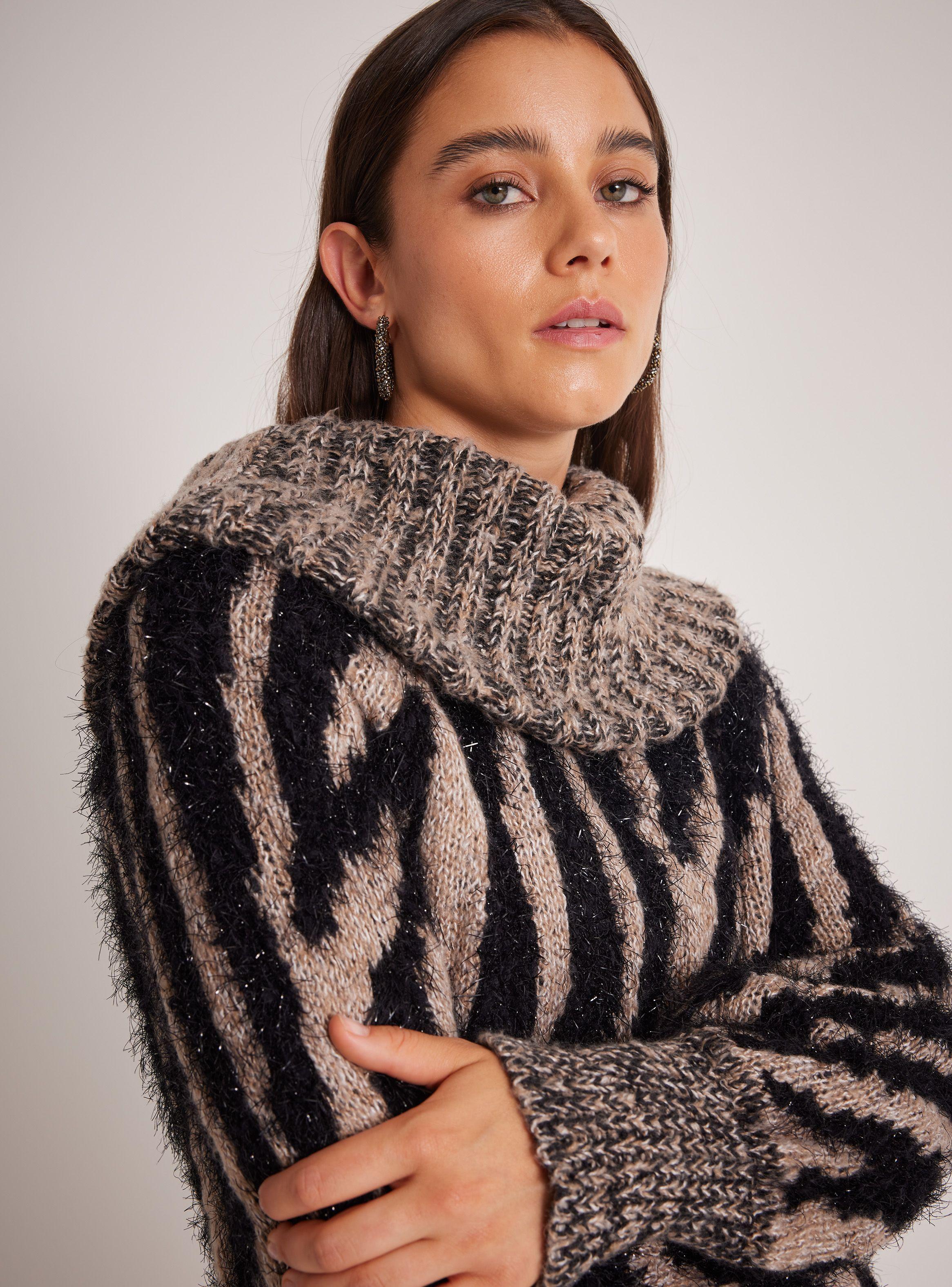 Sweater Cuello Doble y Jacquard-2