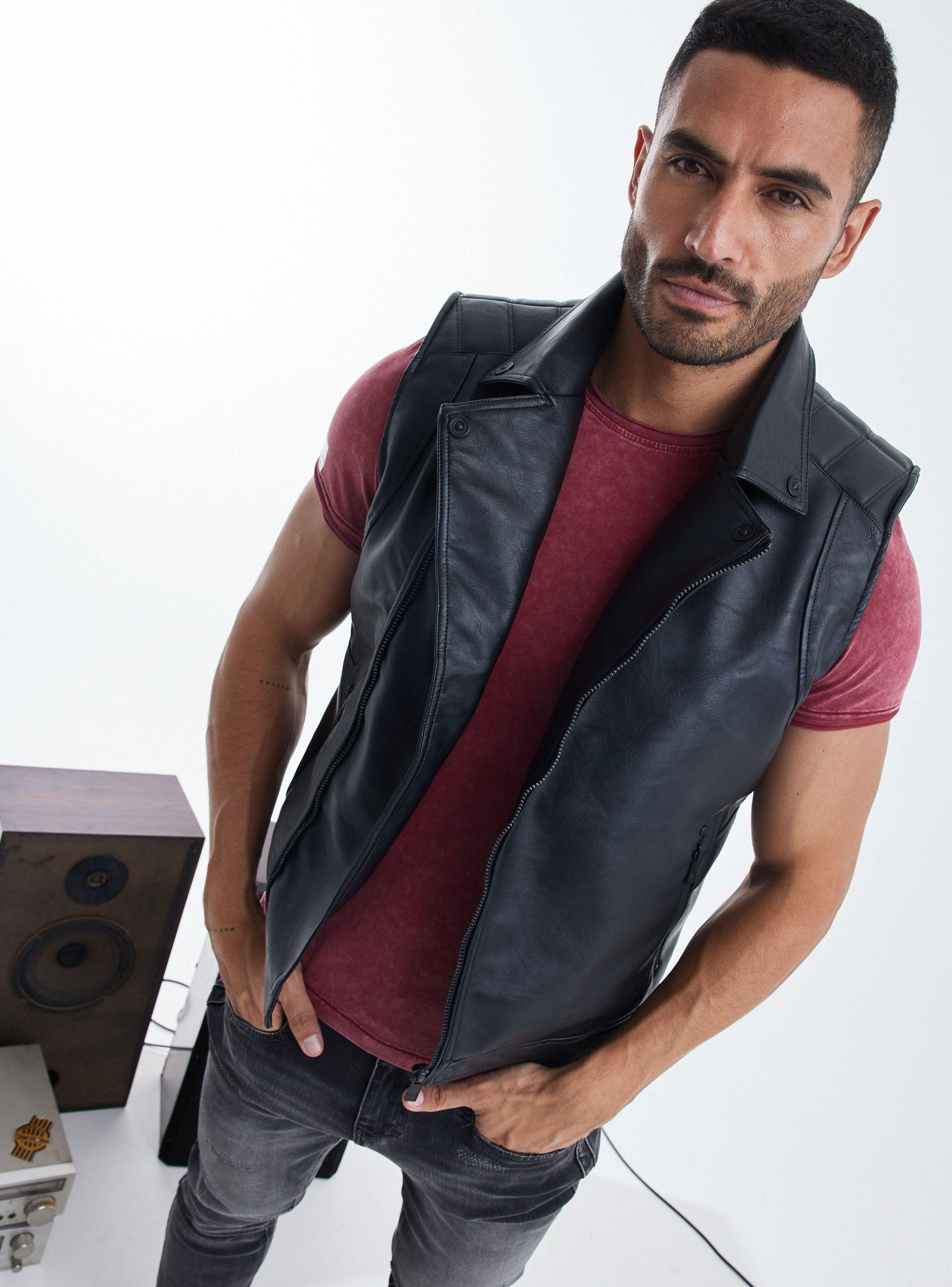 Chaqueta Biker Sin Mangas Cierre Cruzado-0