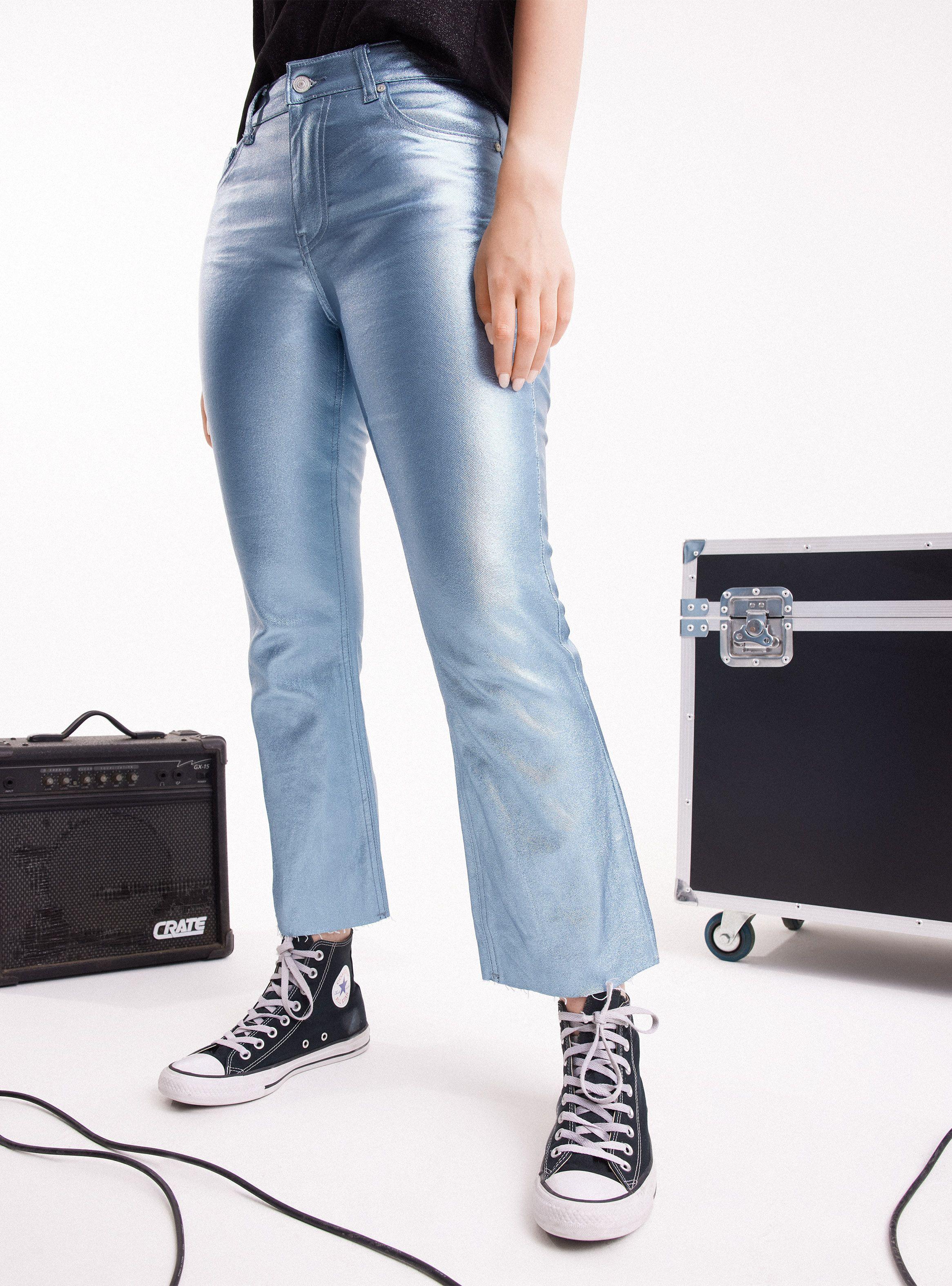 Jeans Kick Flare Metalizado-0