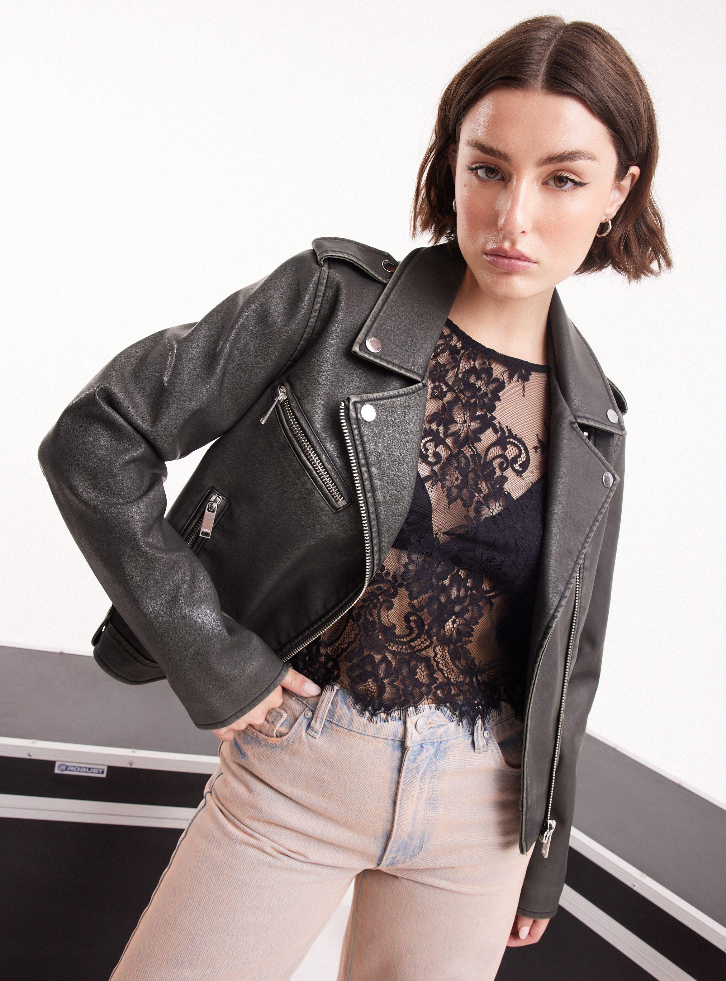 Chaqueta Biker Pu Lavada-0