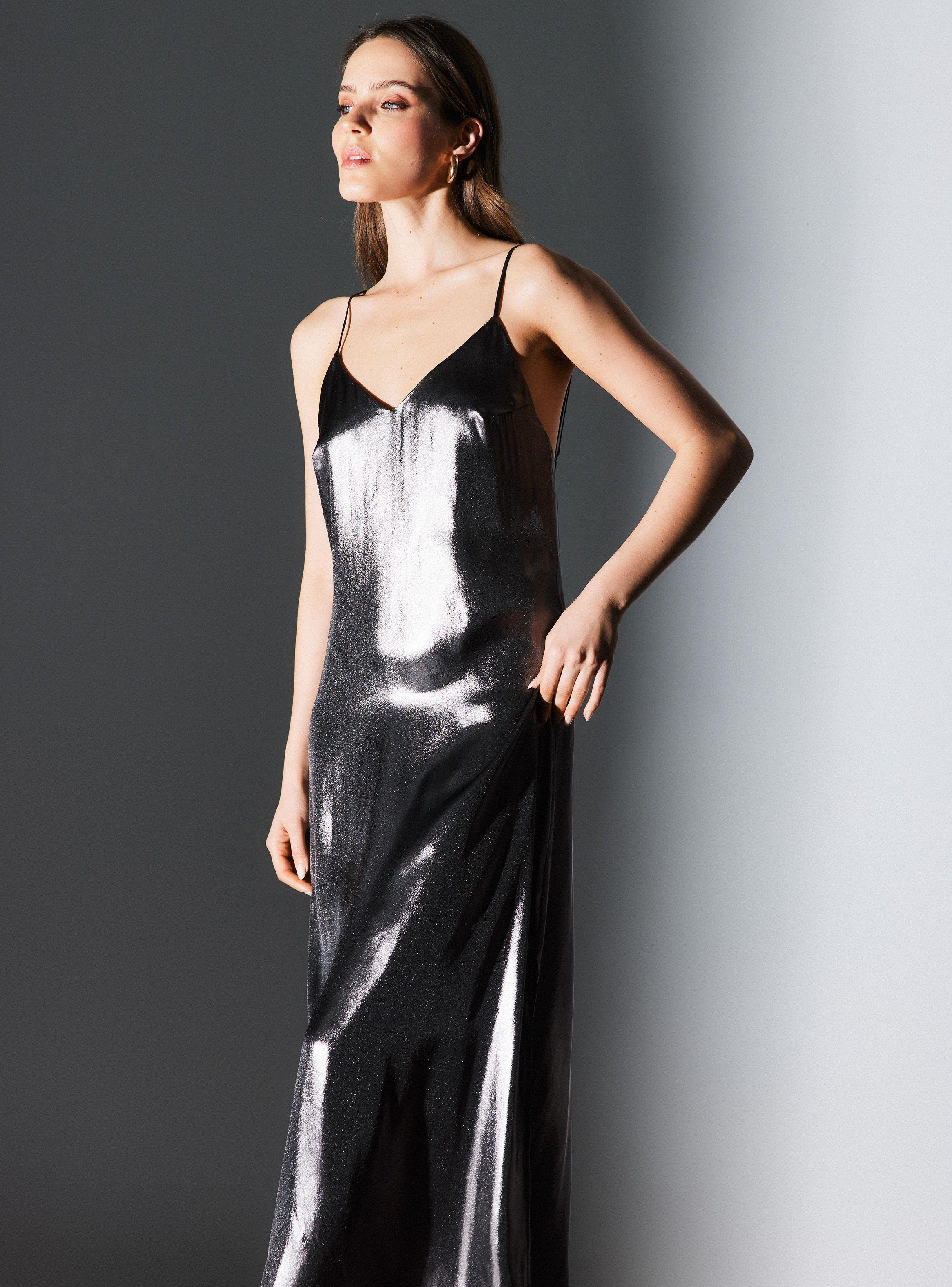 Vestido de Fiesta Satinado Escote Espalda-2