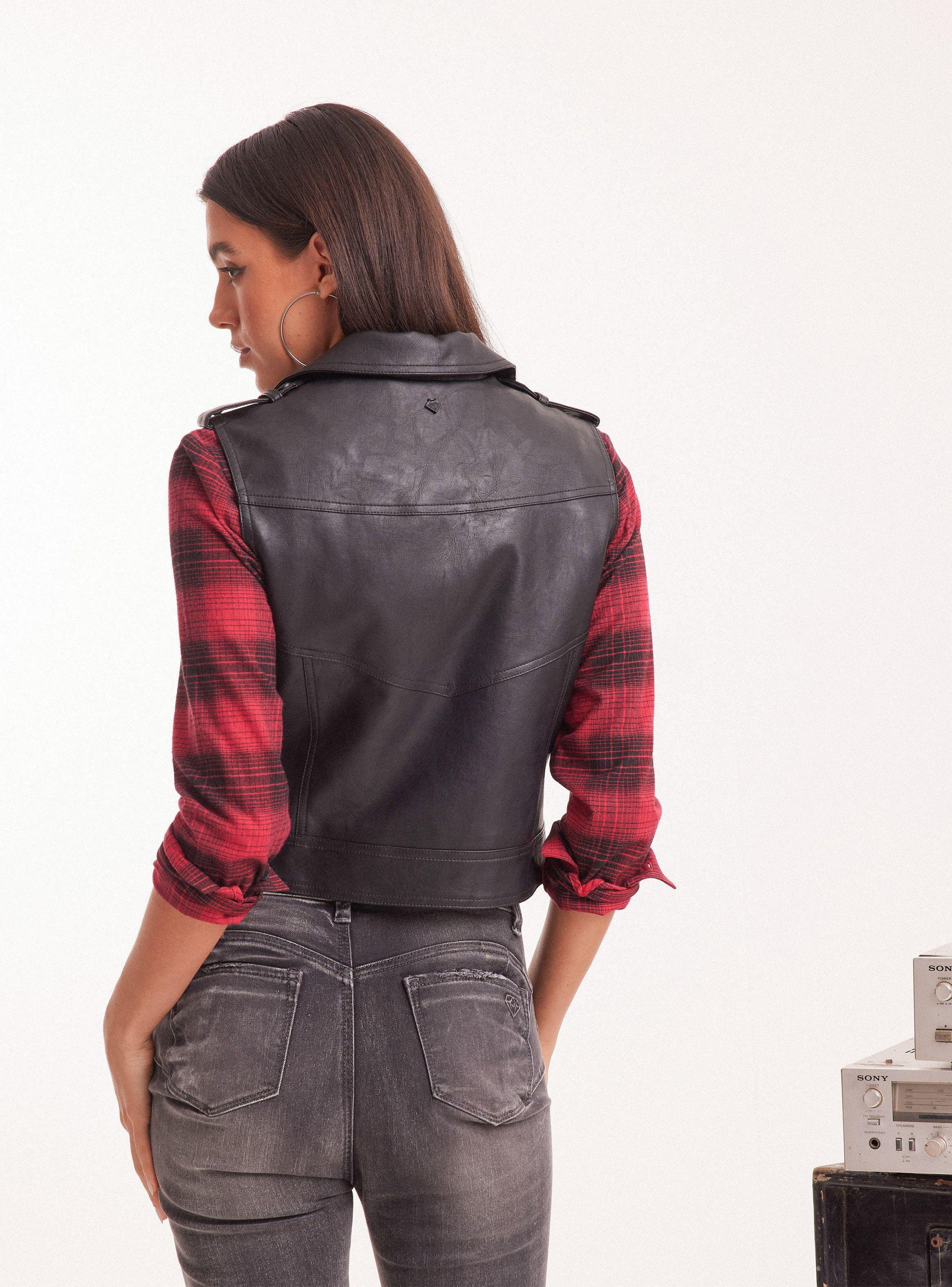 Chaqueta Biker Sin Mangas-1