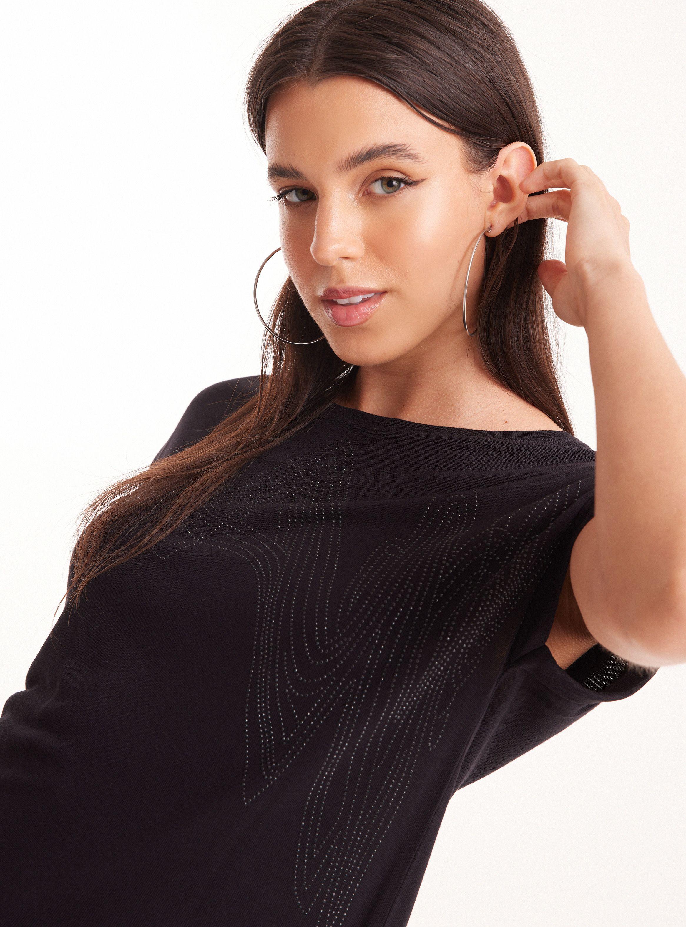 Polera Tejida Aplicación Strass-2