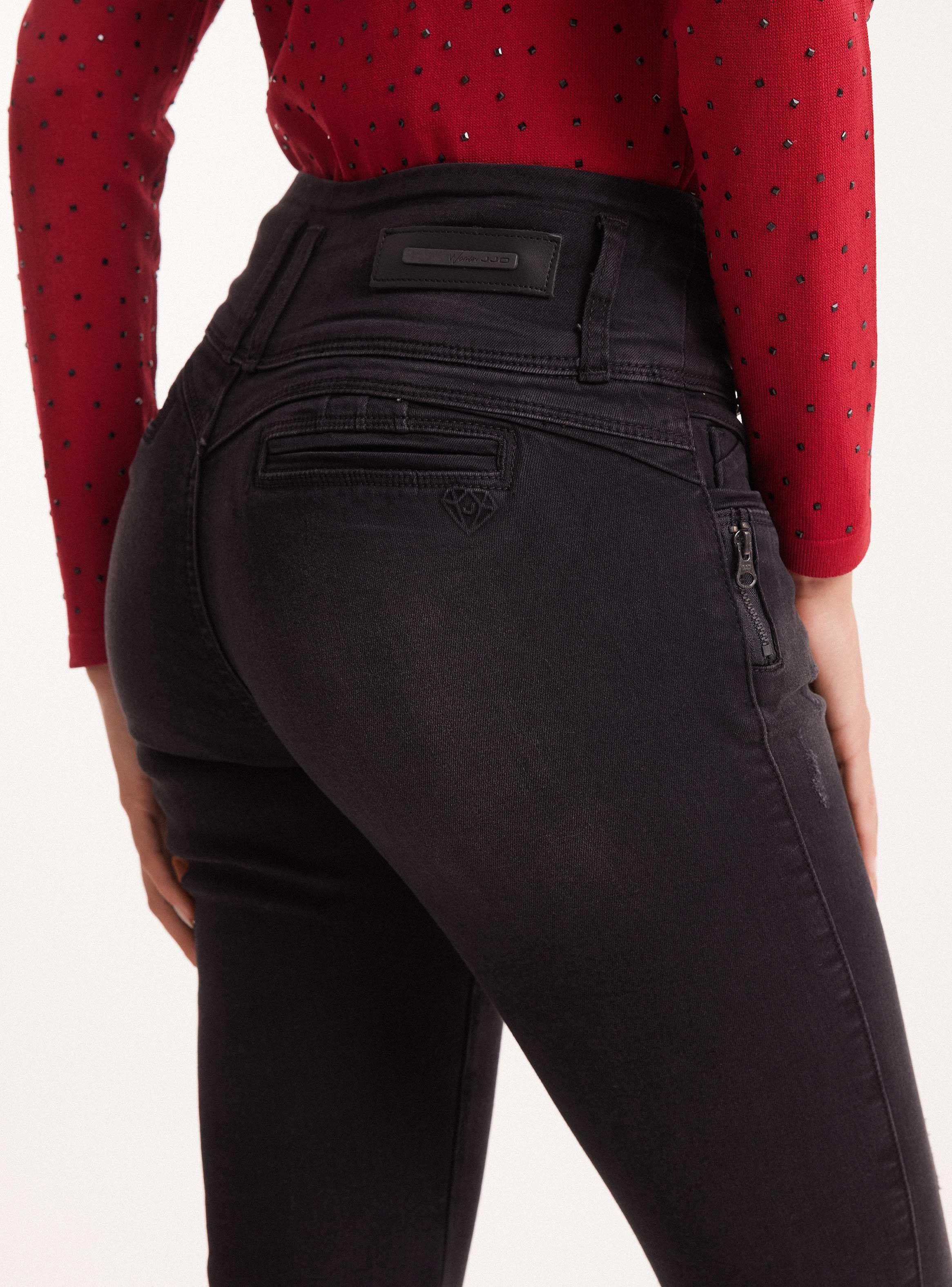 Jeans Pretina Ancha Bolsillo Trasero Ojal-3