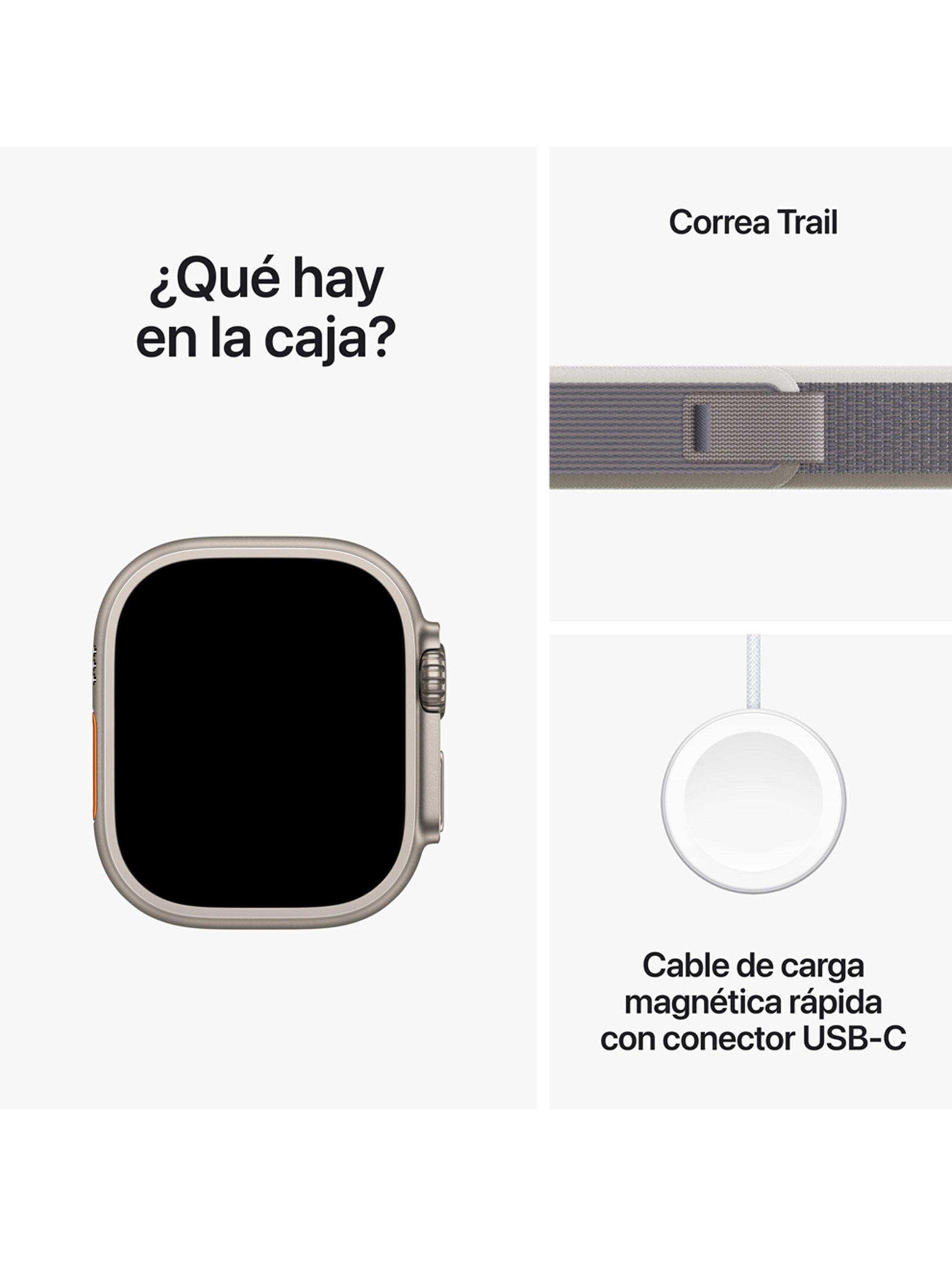 Apple Watch Ultra 2 GPS + Cellular Titanio 49mm Correa Loop Trail Verde/Gris Talla S/M-8