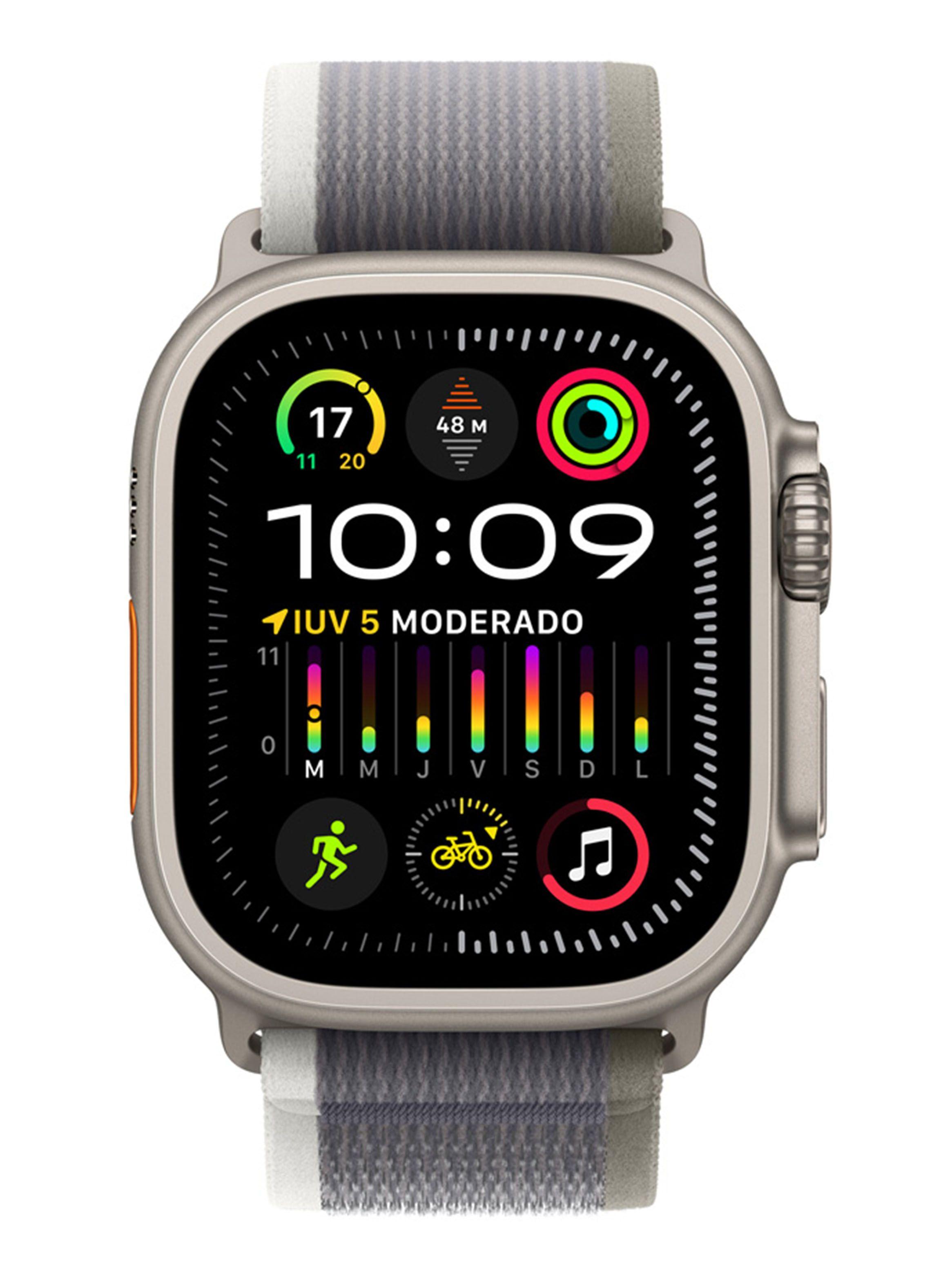 Apple Watch Ultra 2 GPS + Cellular Titanio 49mm Correa Loop Trail Verde/Gris Talla S/M-1