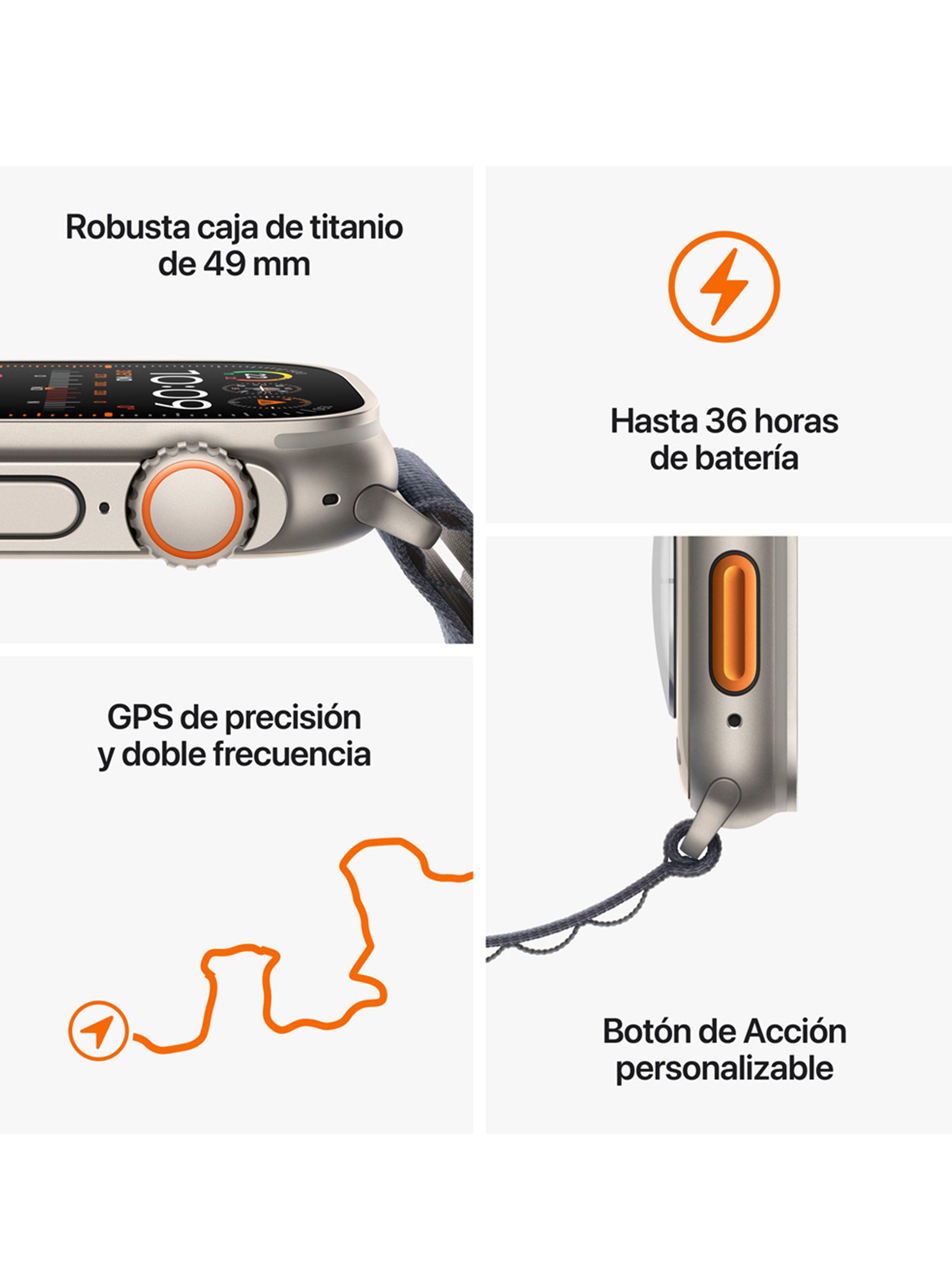 Apple Watch Ultra 2 GPS + Cellular Titanio 49mm Correa Loop Trail Verde/Gris Talla S/M-7