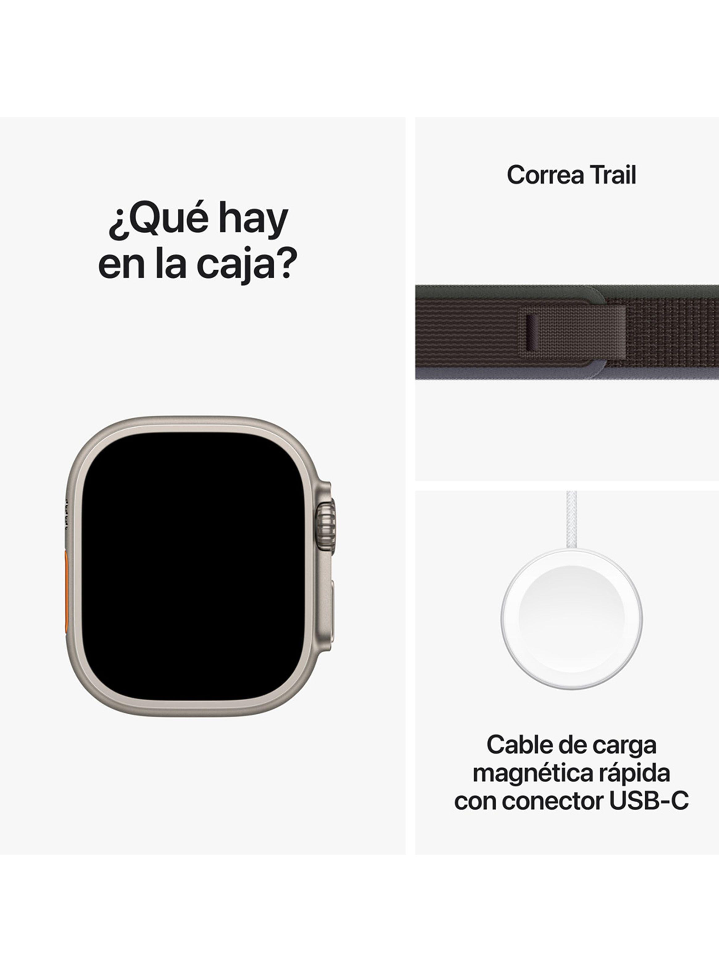 Apple Watch Ultra 2 GPS + Cellular Titanio 49mm Correa Loop Trail Azul/Negra Talla S/M-8