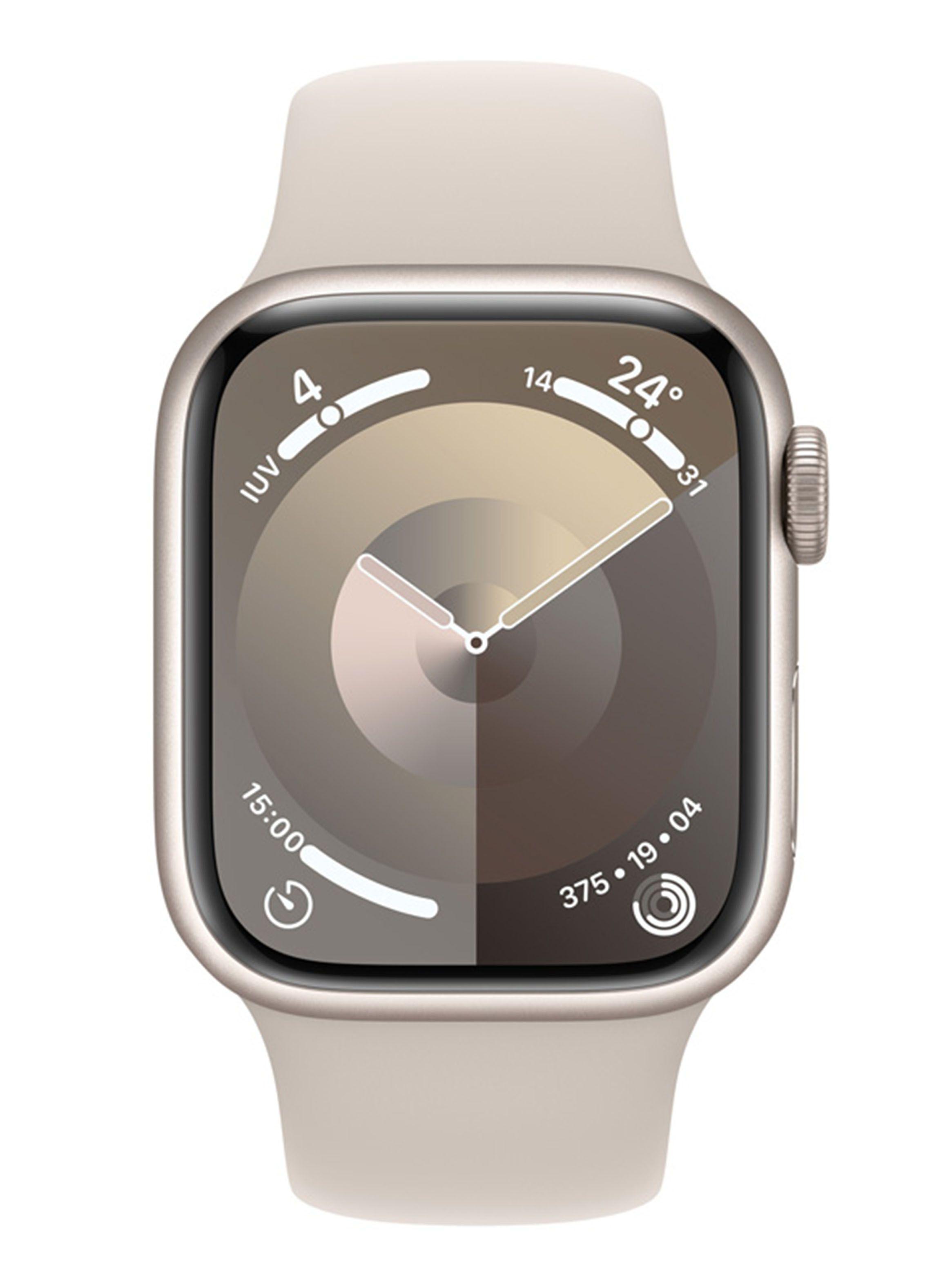 Apple Watch Series 9 GPS 41mm Caja Aluminio y Correa Deportiva Blanco Estelar Talla S/M-1