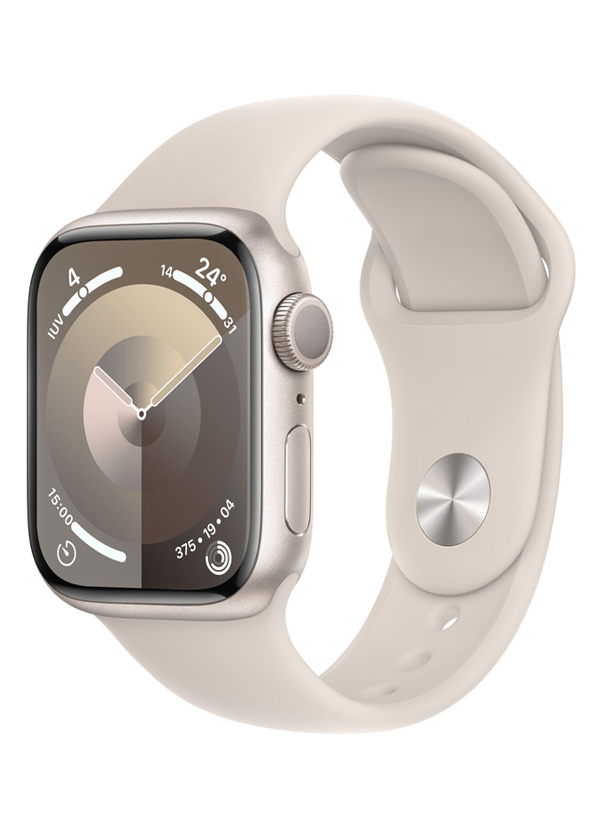 Apple Watch Series 9 GPS 41mm Caja Aluminio y Correa Deportiva Blanco Estelar Talla S/M-0