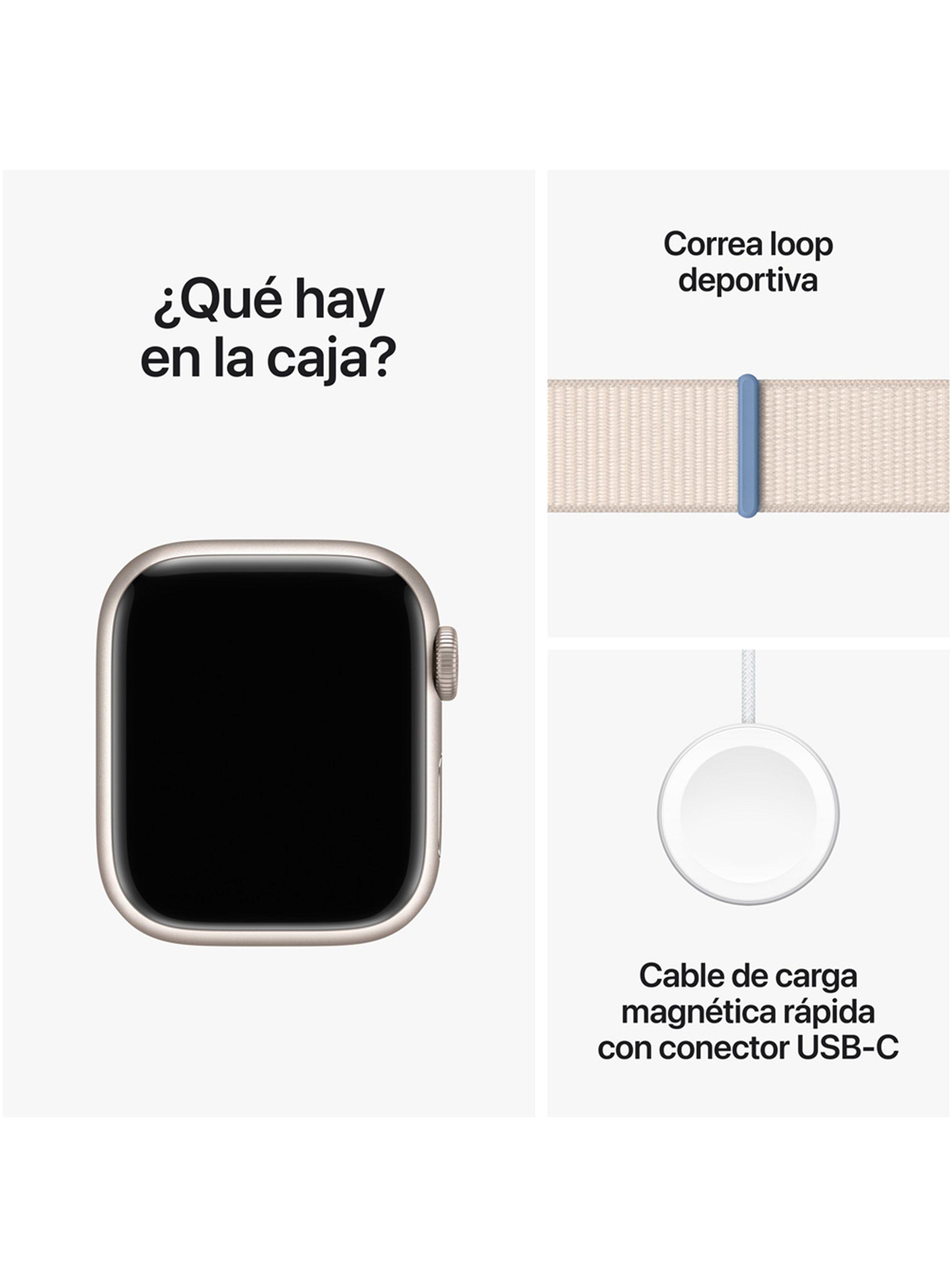 Apple Watch Series 9 GPS 41mm Caja Aluminio y Correa Loop Blanco Estelar-9