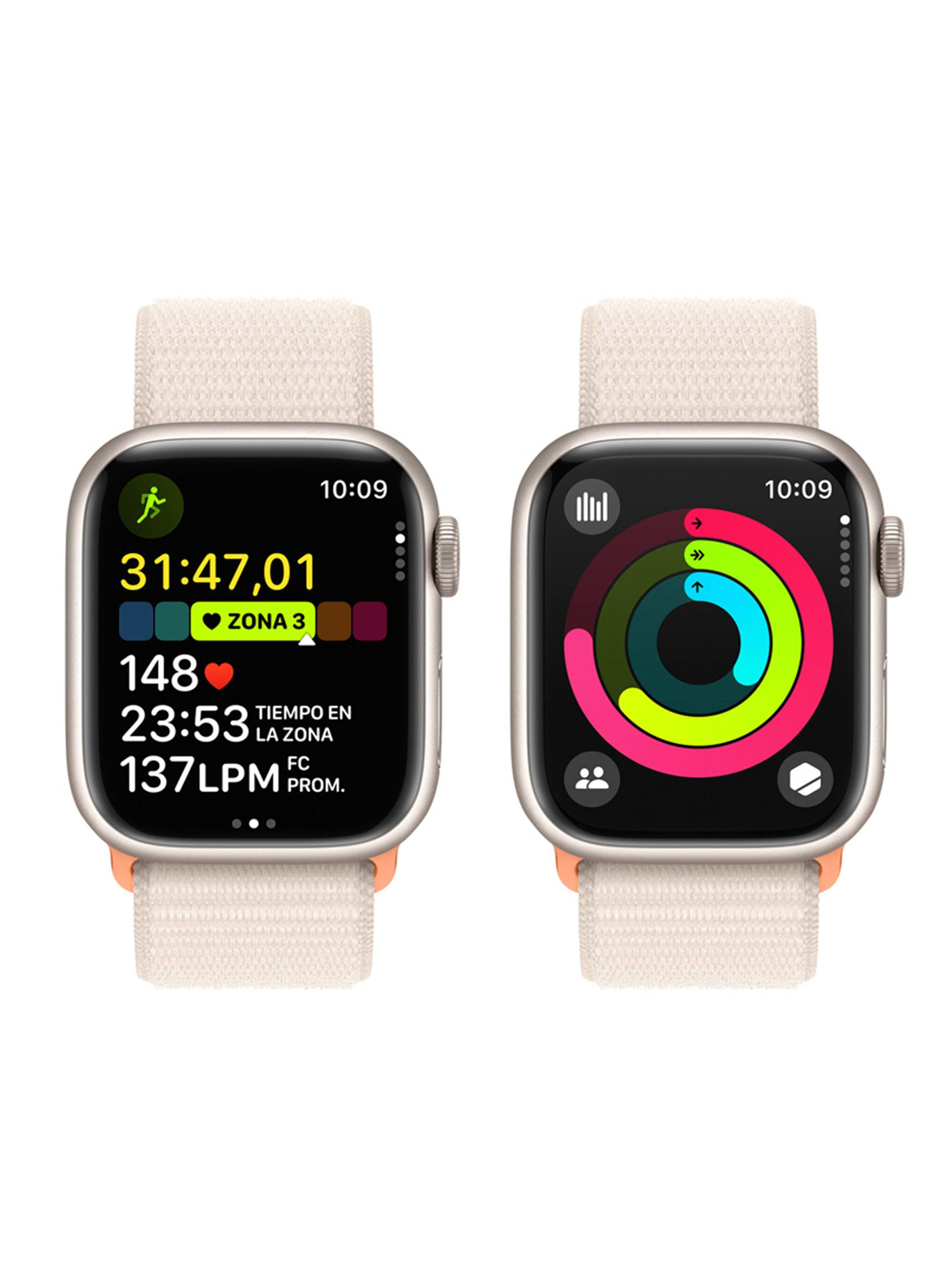 Apple Watch Series 9 GPS 41mm Caja Aluminio y Correa Loop Blanco Estelar-7