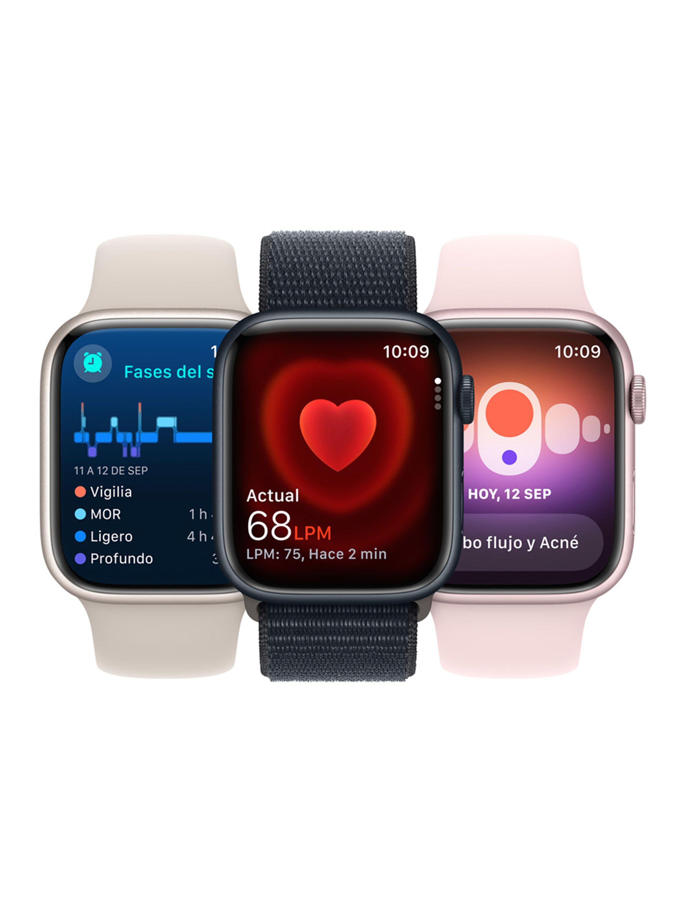 Apple Watch Series 9 GPS 41mm Caja Aluminio y Correa Deportiva Medianoche Talla S/M-6