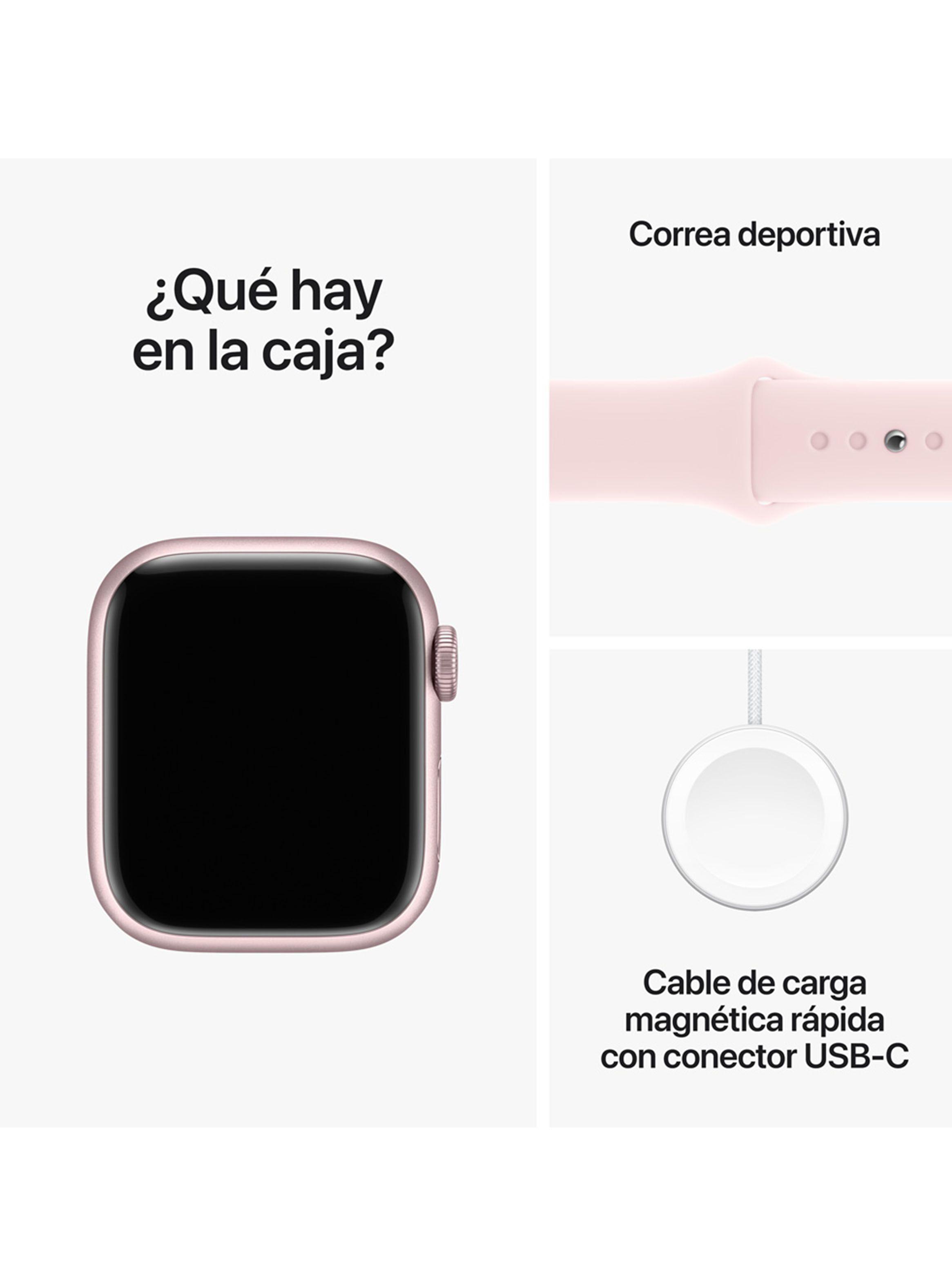 Apple Watch Series 9 GPS 41mm Caja Aluminio y Correa Deportiva Rosado Talla S/M-9