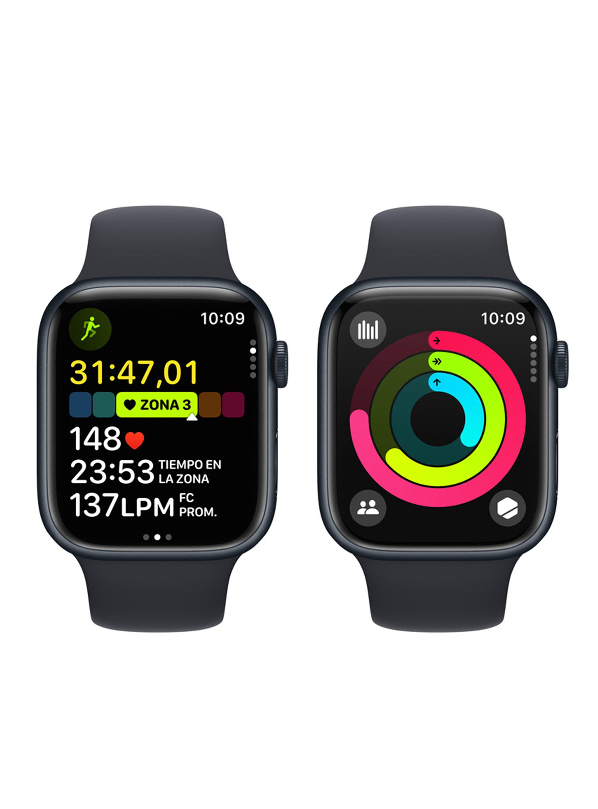 Apple Watch Series 9 GPS 45mm Caja Aluminio y Correa Deportiva Medianoche Talla M/L-7
