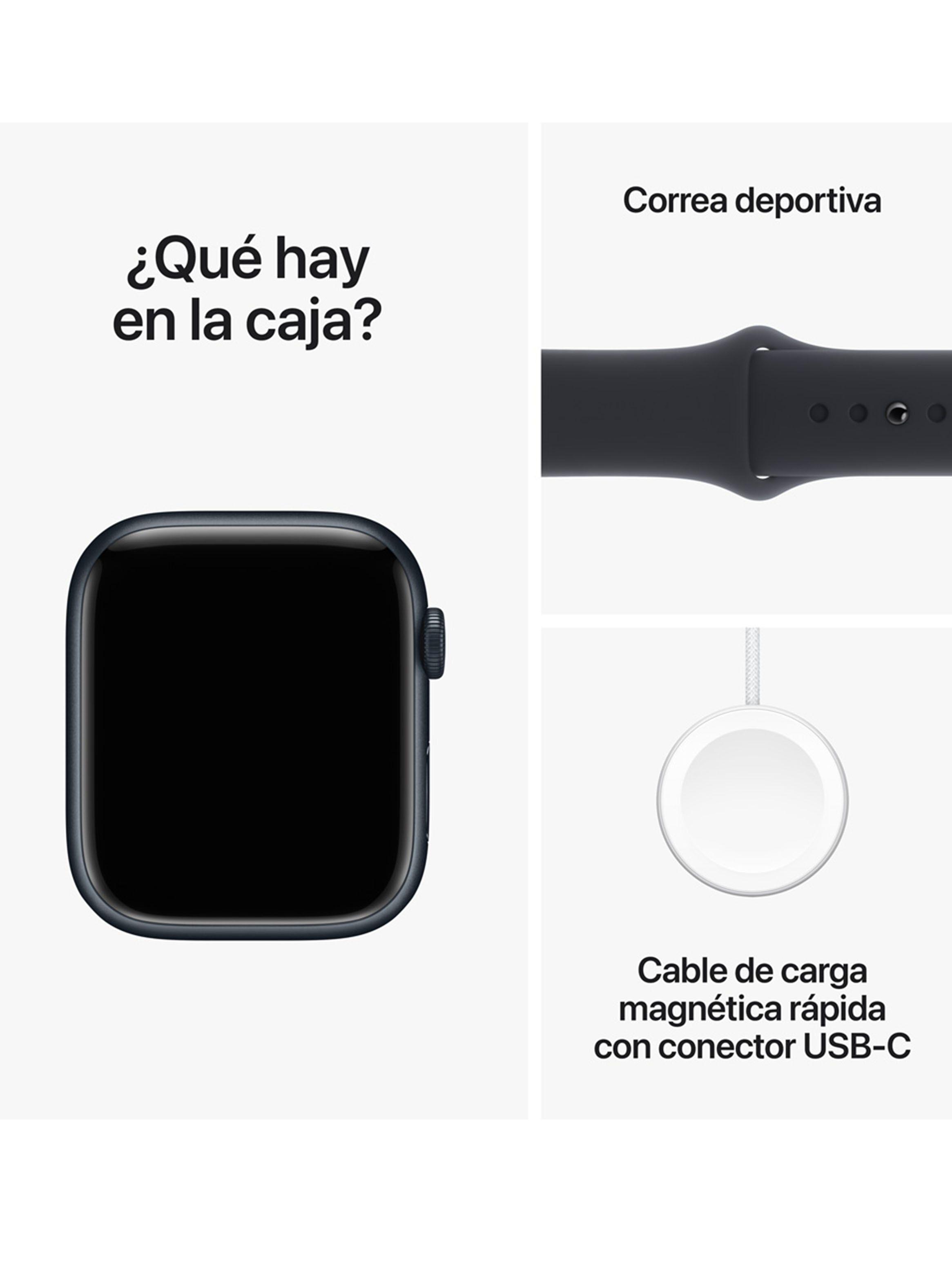 Apple Watch Series 9 GPS 45mm Caja Aluminio y Correa Deportiva Medianoche Talla M/L-9