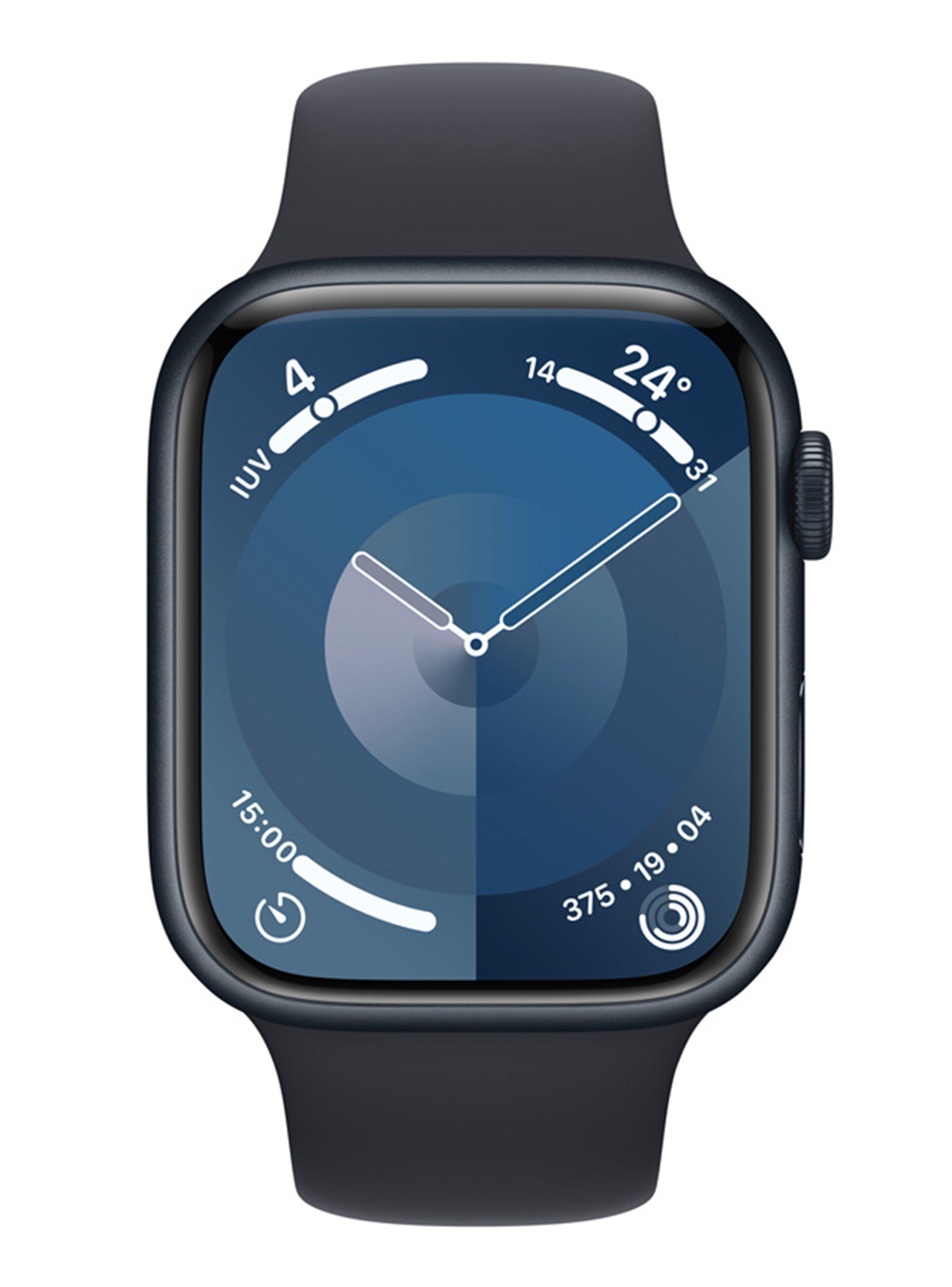 Apple Watch Series 9 GPS 45mm Caja Aluminio y Correa Deportiva Medianoche Talla S/M-1