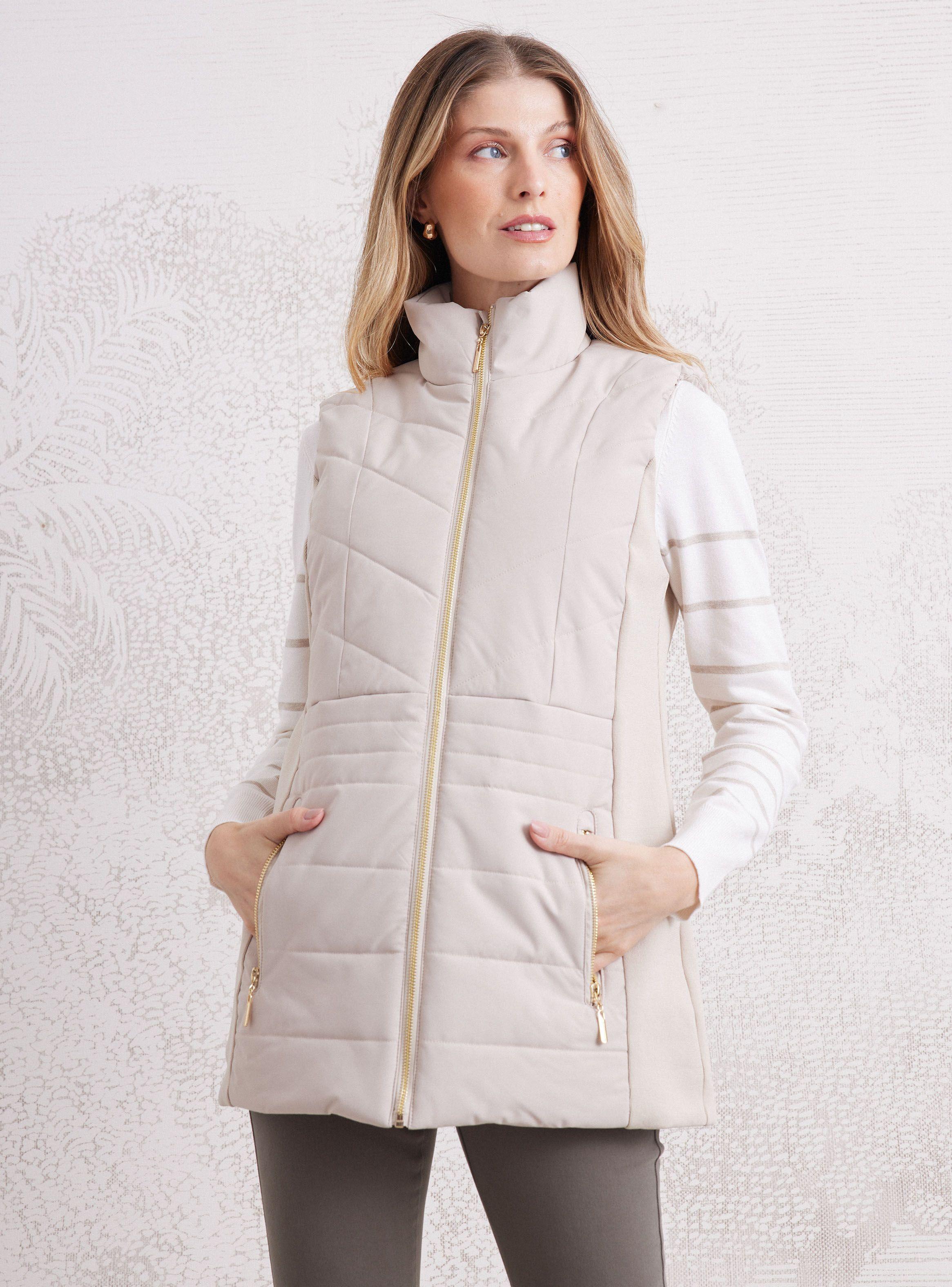 Parka Sin Mangas Detalle Elasticado En Costado-0