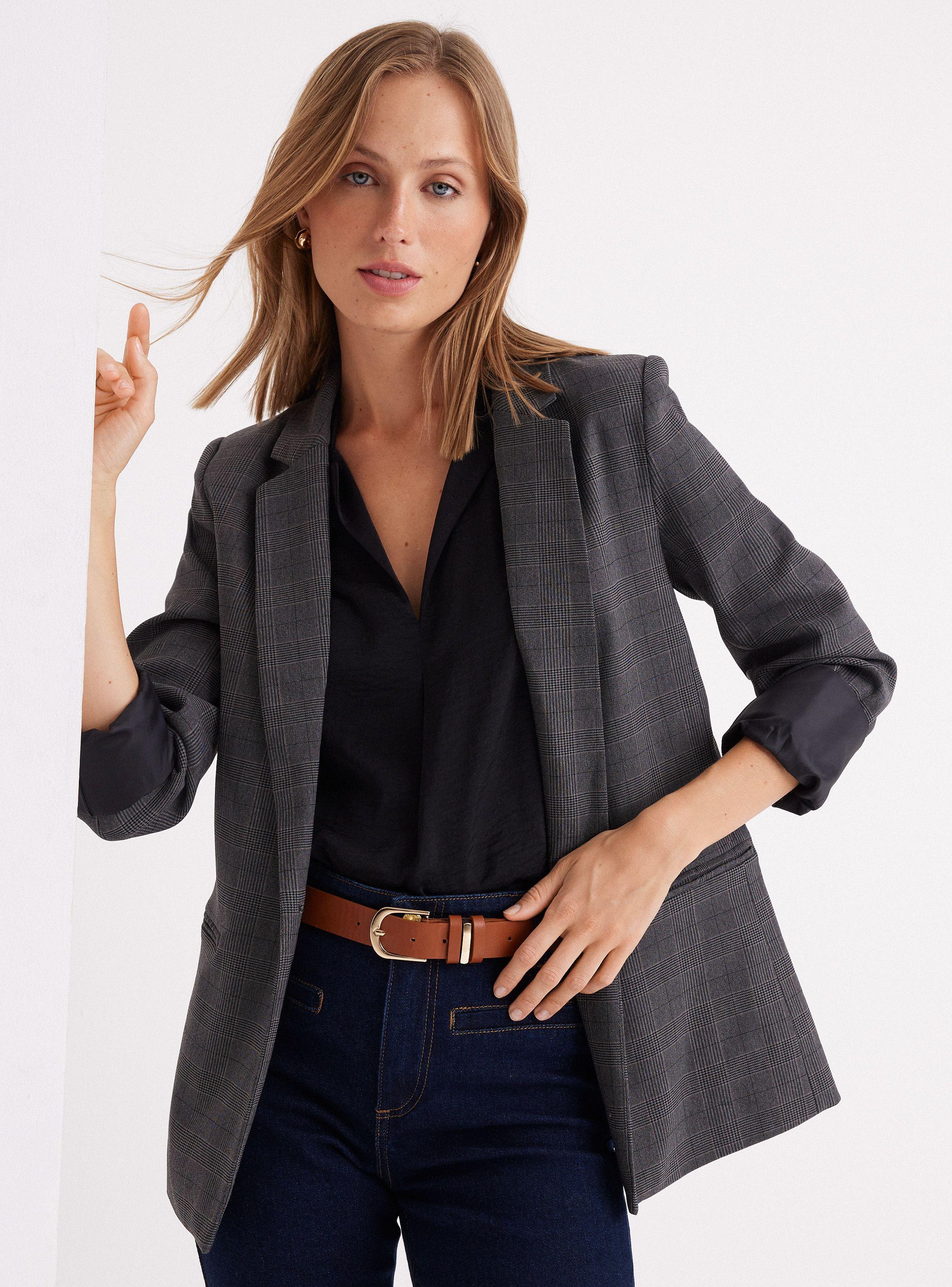 Blazer Básico Cuadrillé-0