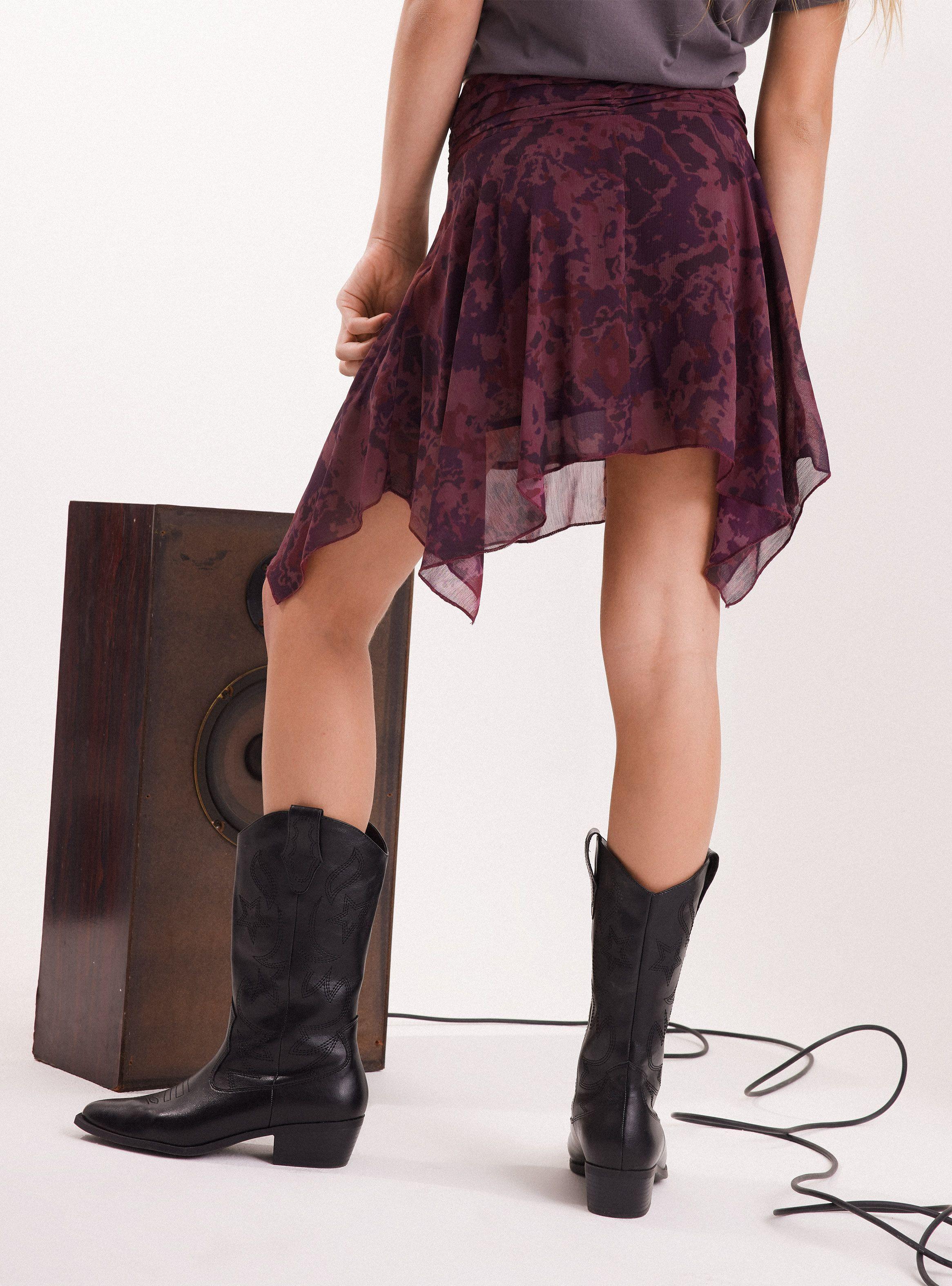 Falda Asimétrica Estampado-1