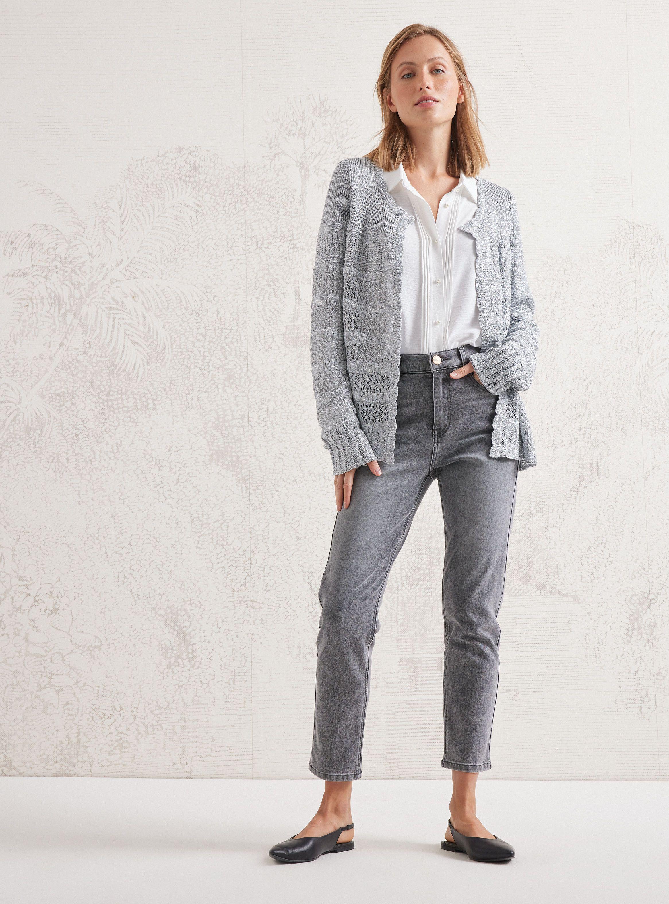 Chaleco Tipo Kimono Tejido Con Lurex-4