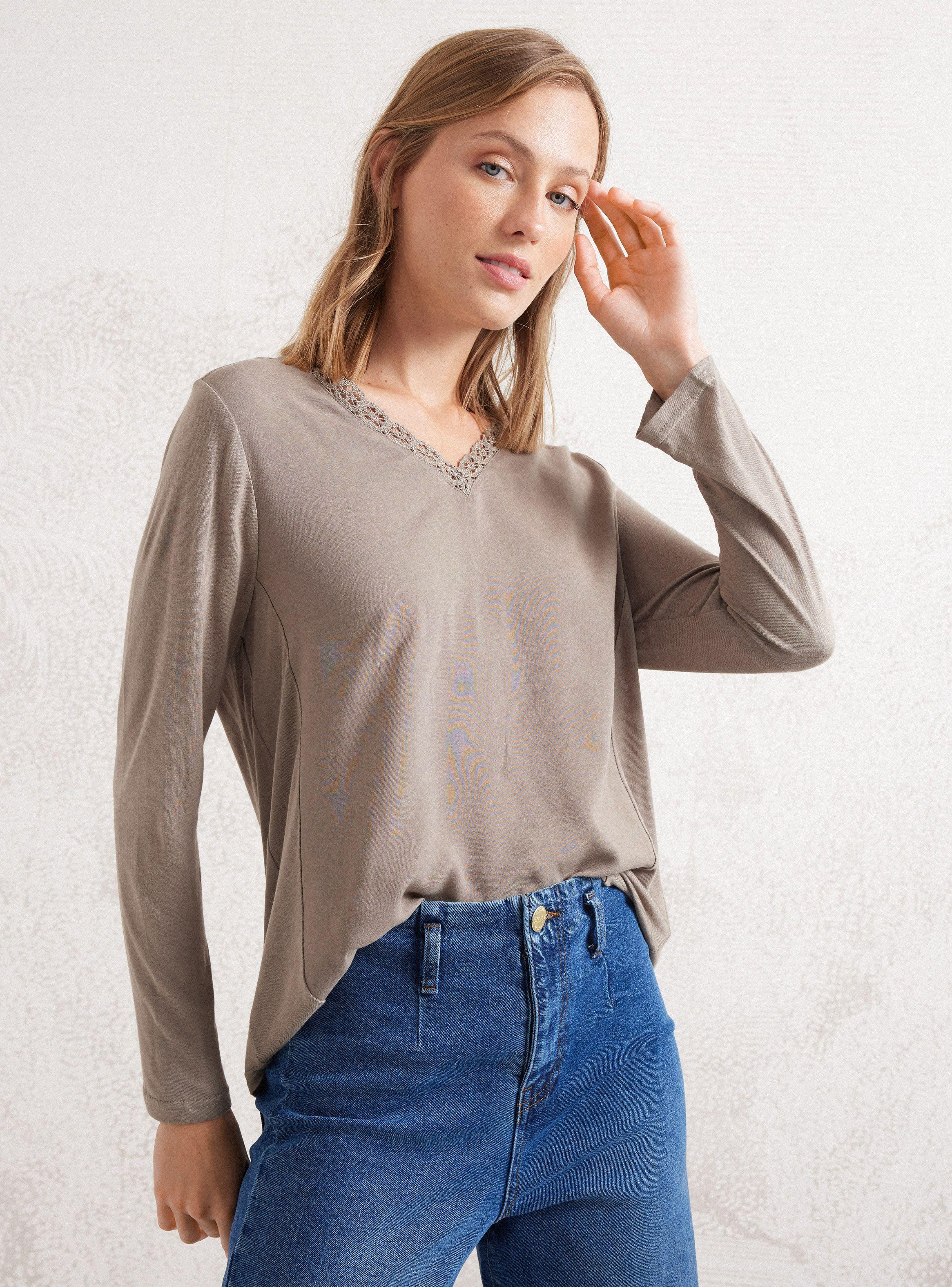 Polera Detalle Crochet Metalizado En Cuello-0