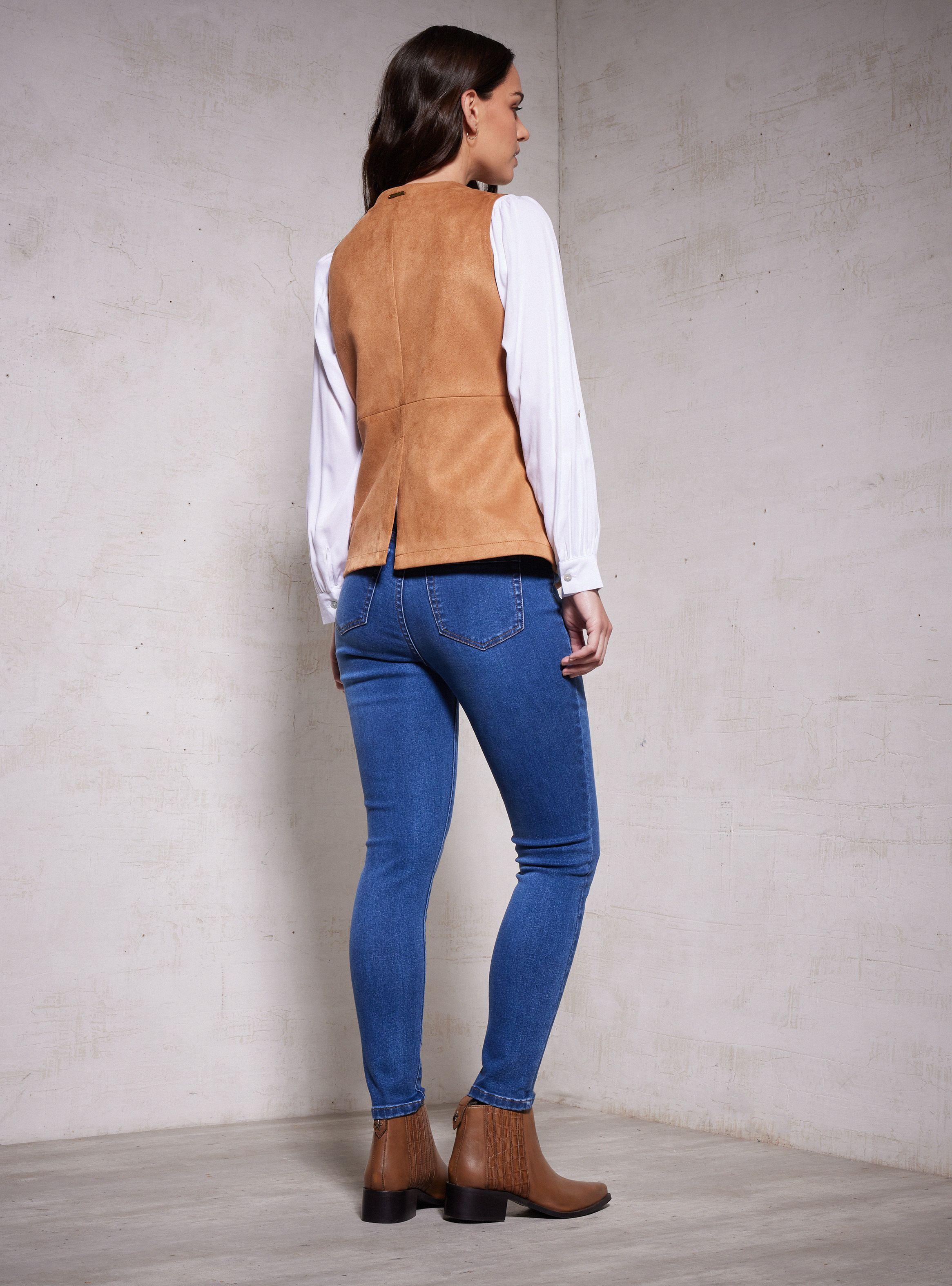 Chaqueta Vest Larga Agamuzada-5