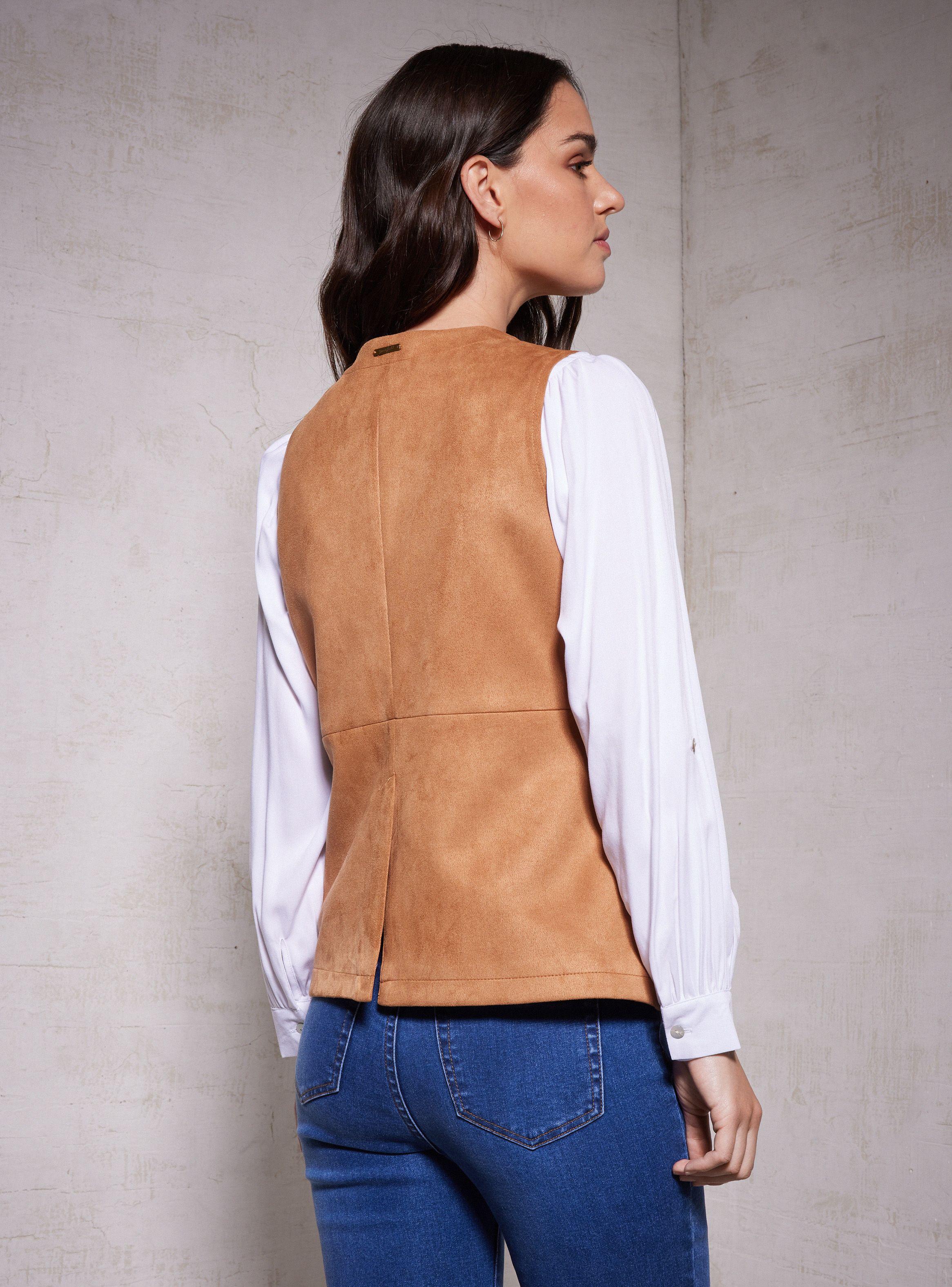 Chaqueta Vest Larga Agamuzada-1