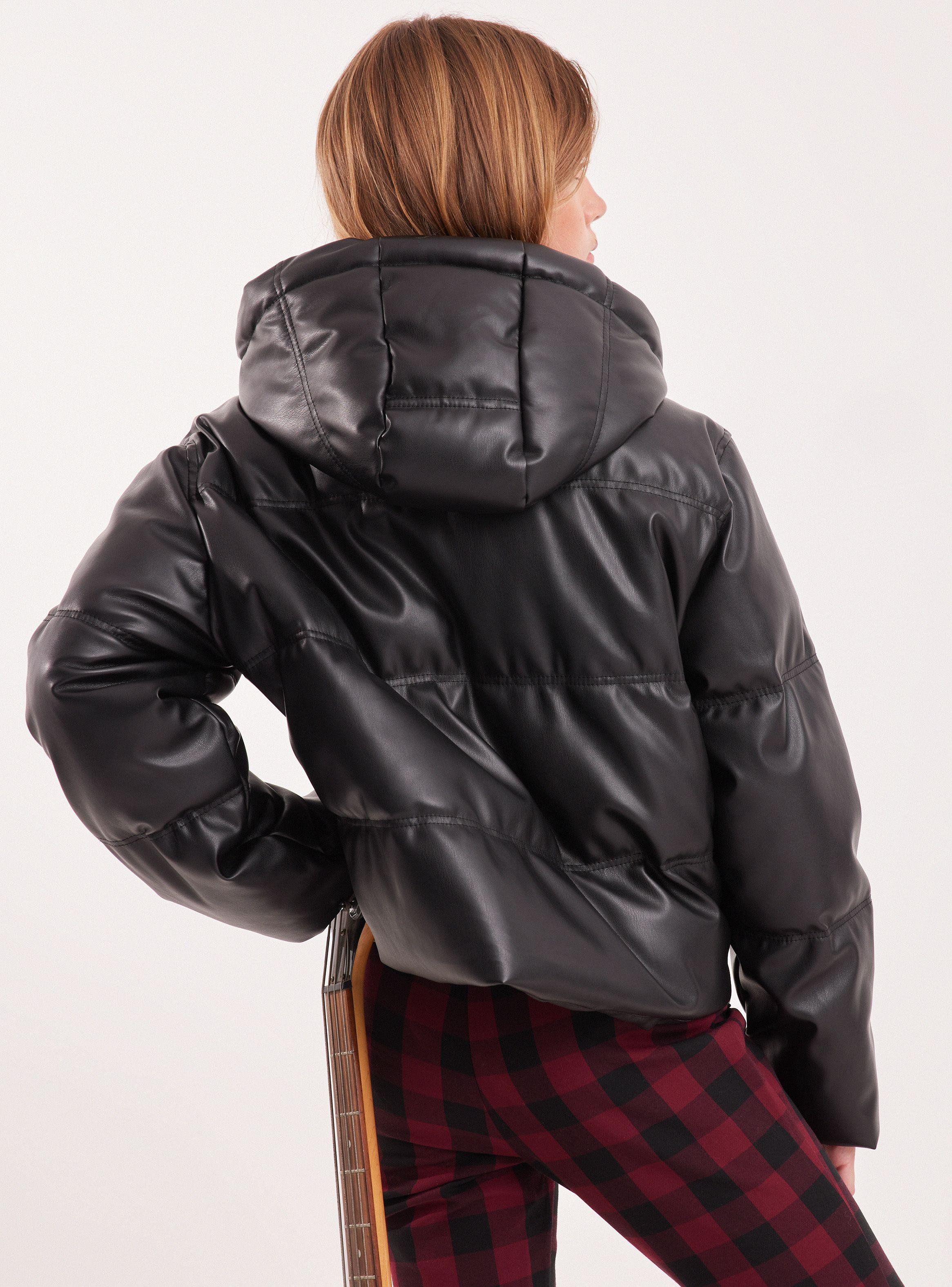 Parka Acolchado Efecto Piel-1