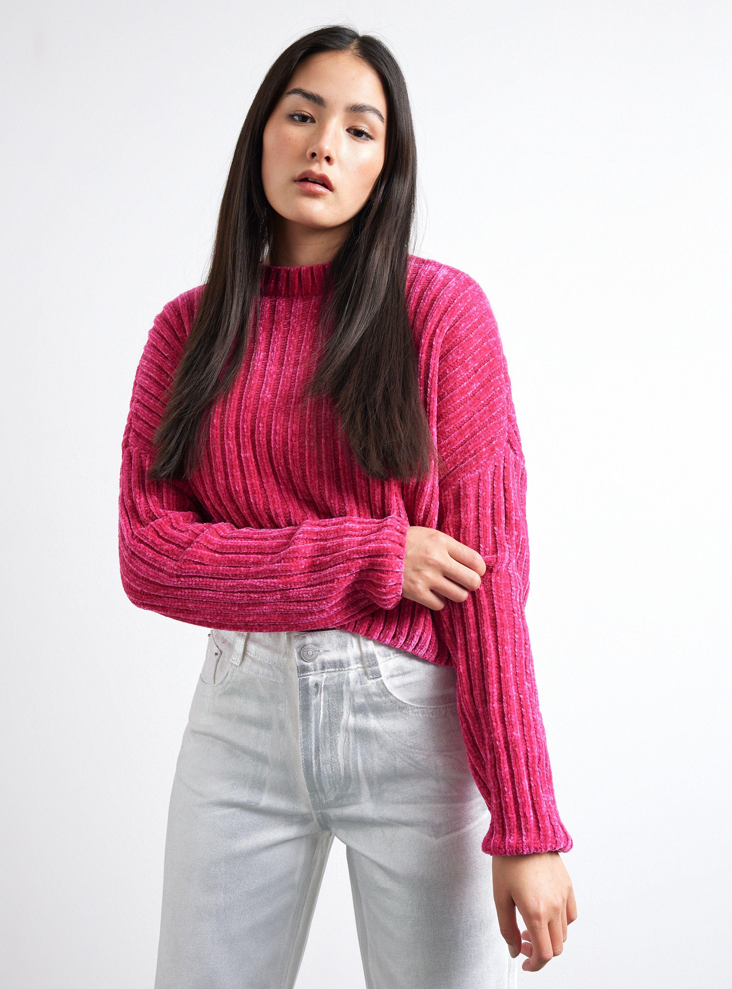 Sweater Cuello Mock Chenille Colres-0