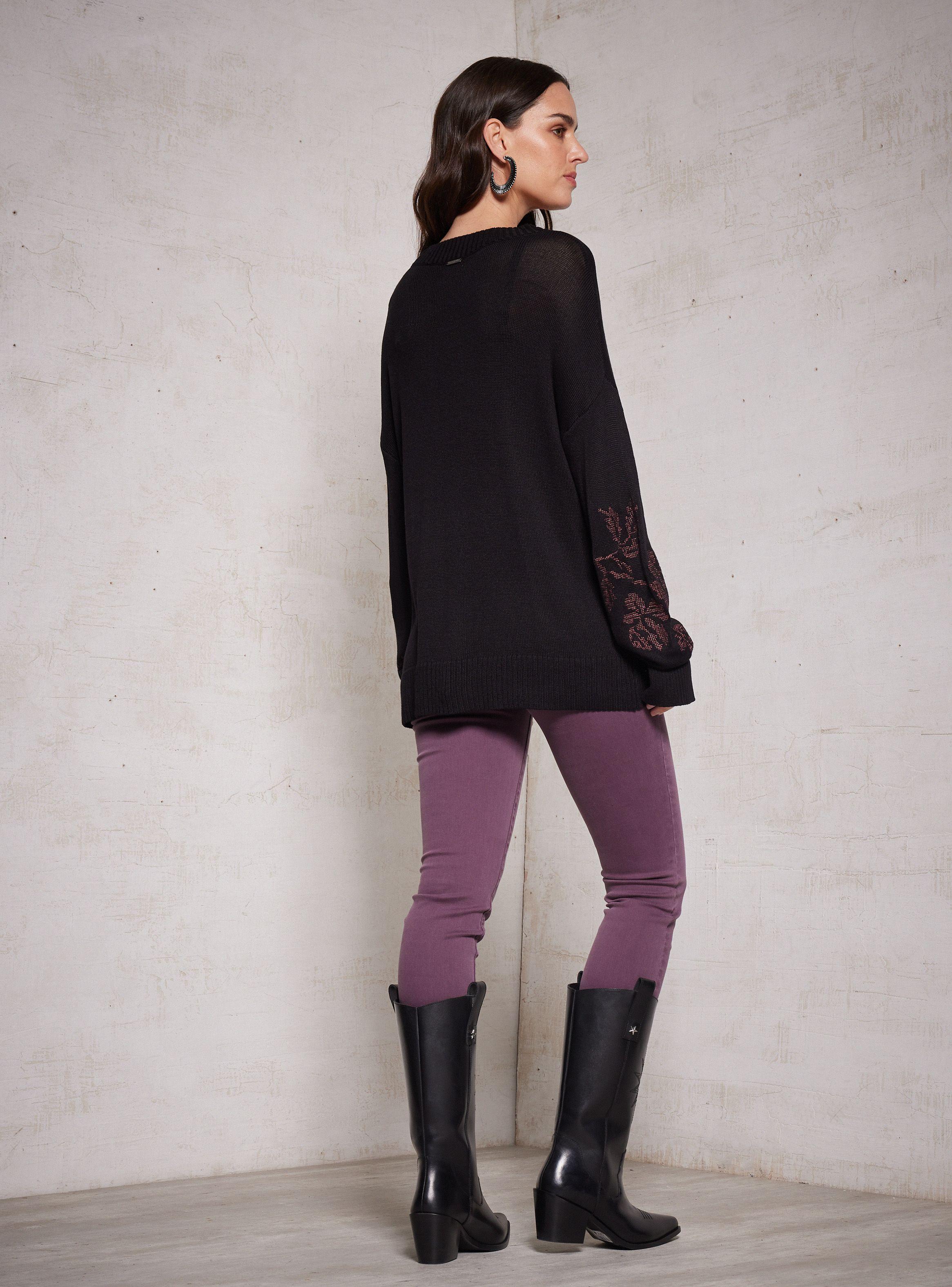 Sweater Bordado Metalizado Punto Cruz-5