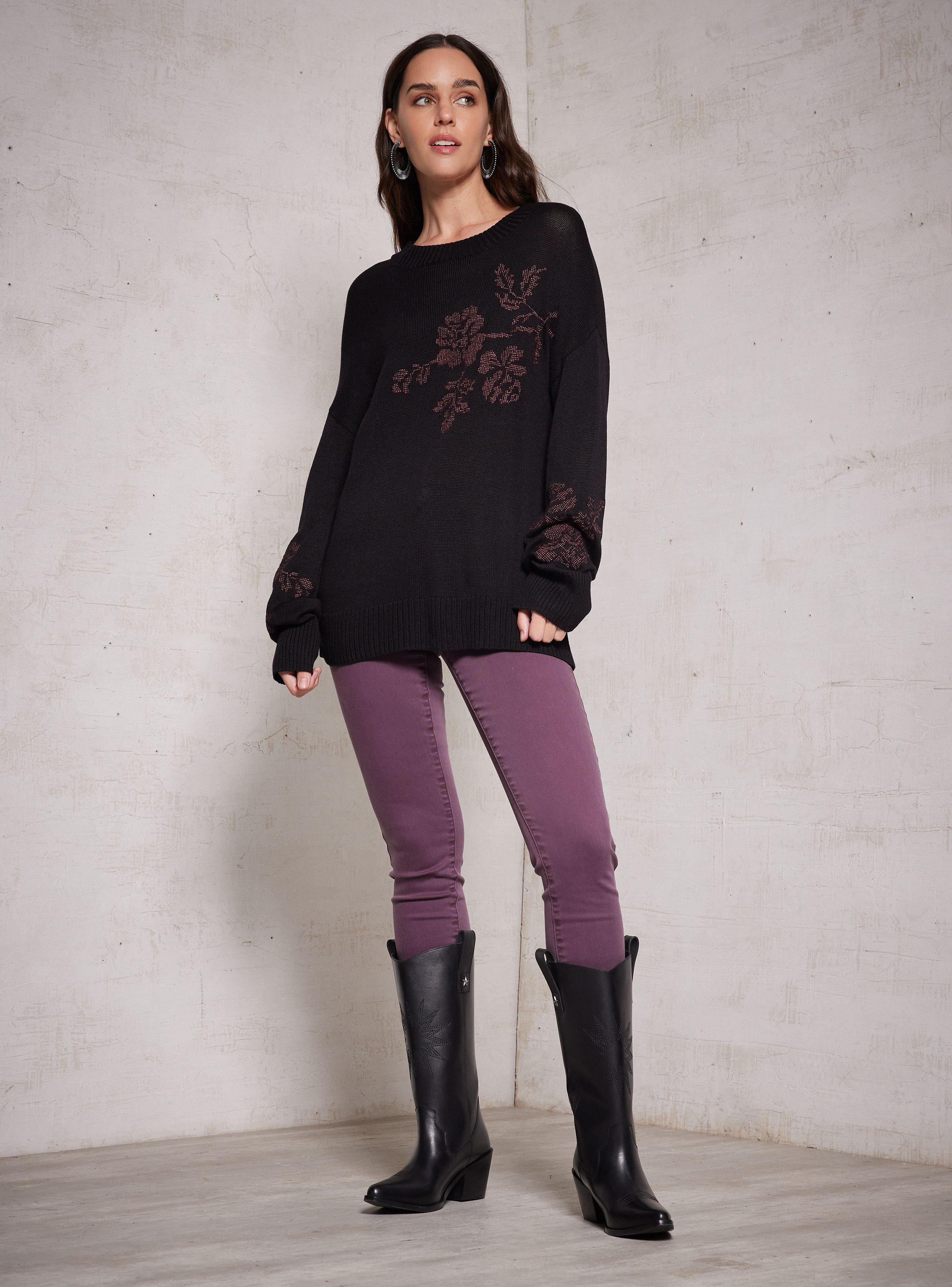 Sweater Bordado Metalizado Punto Cruz-4