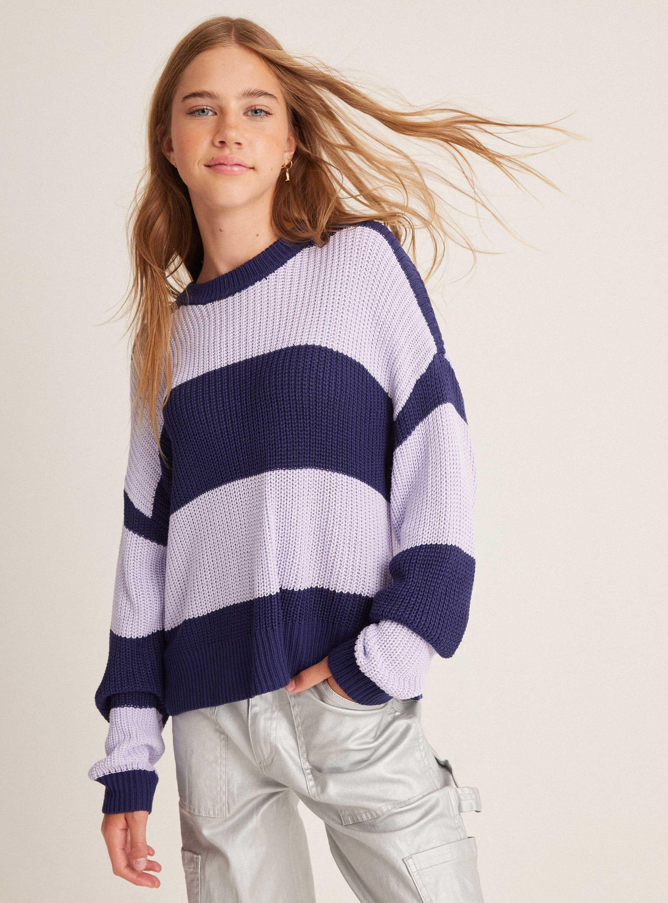 Sweater Cuello Redondo Rayado-0