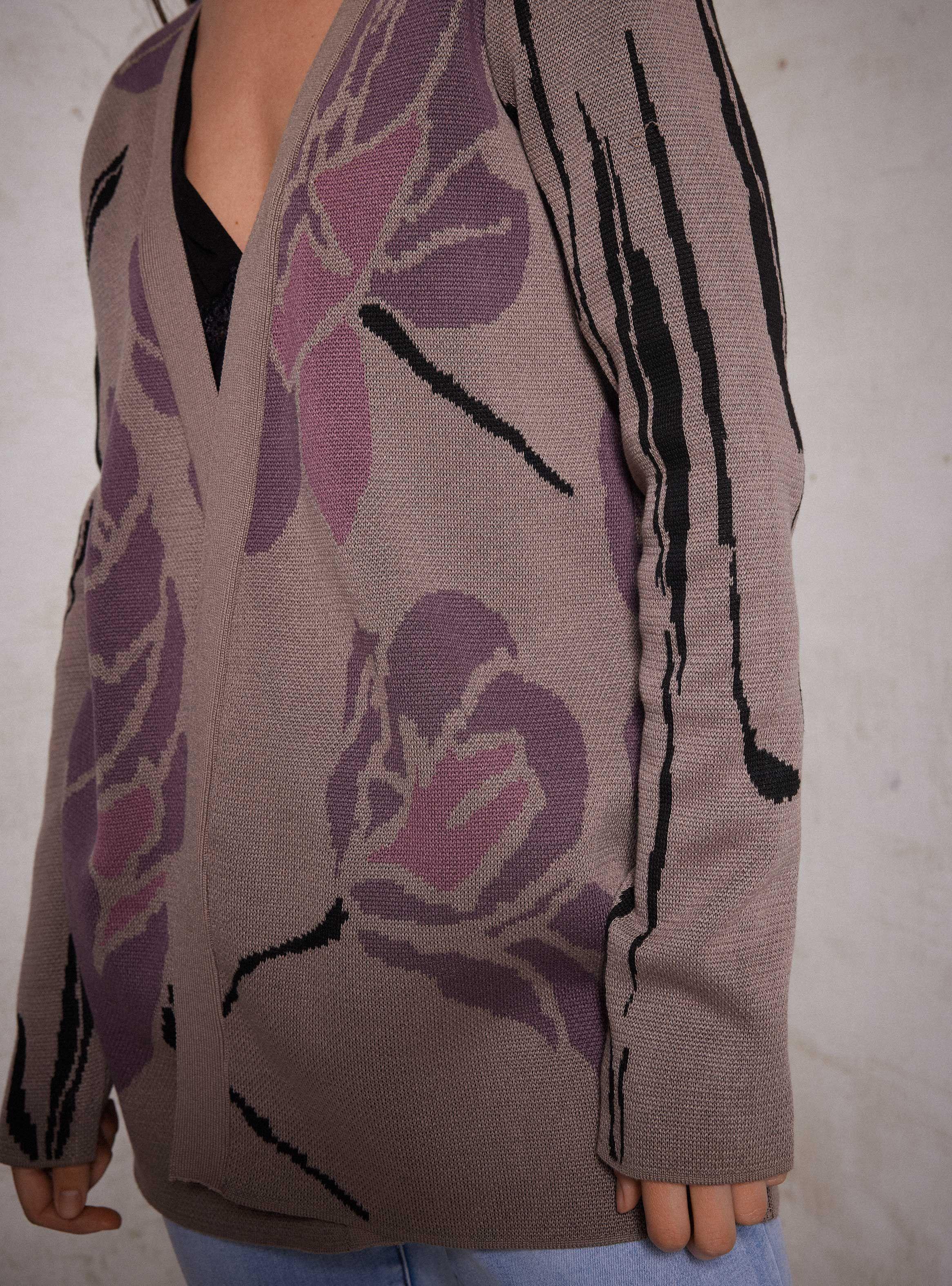 Chaleco Kimono Jacquard Flores-3