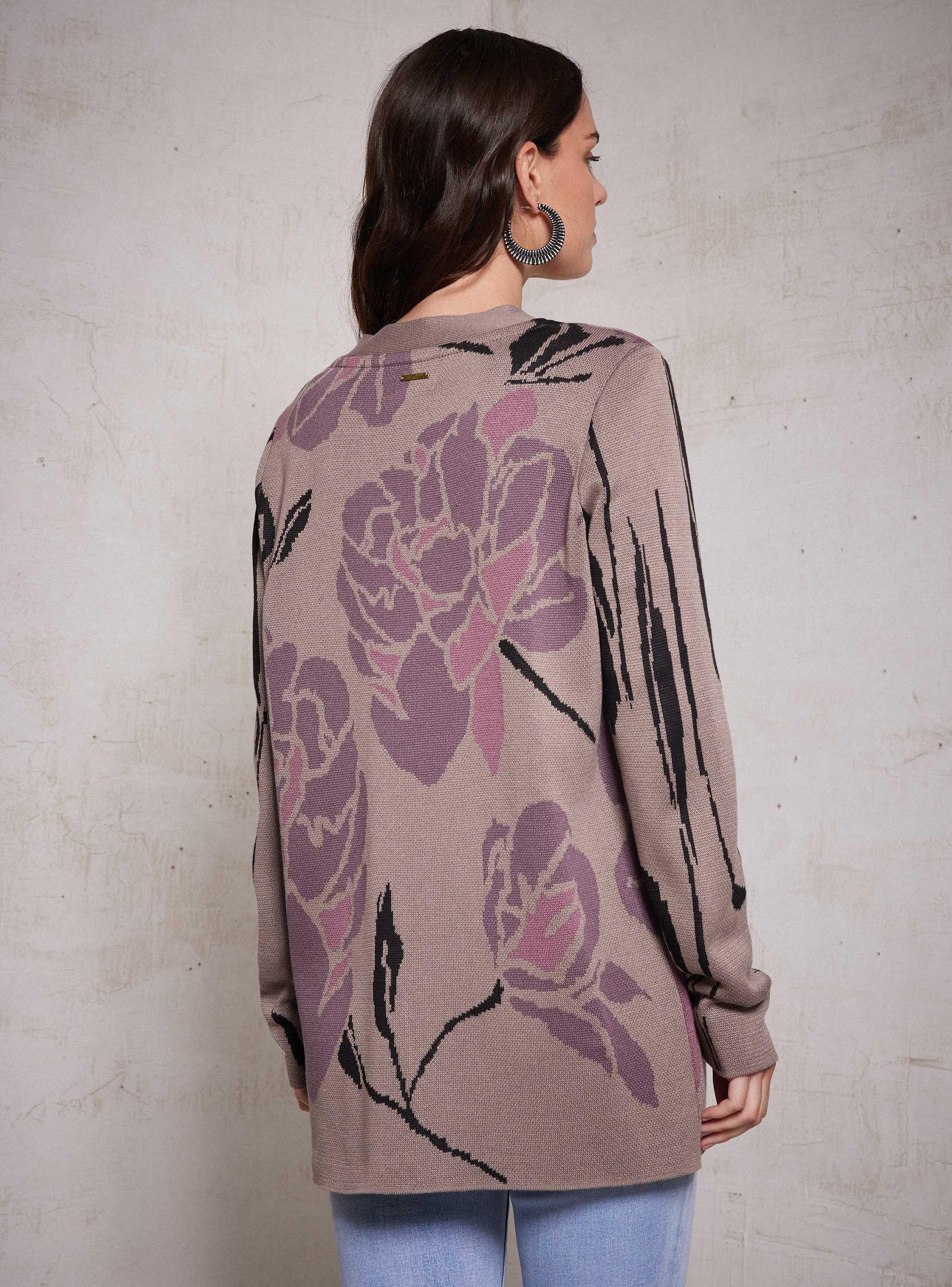 Chaleco Kimono Jacquard Flores-1