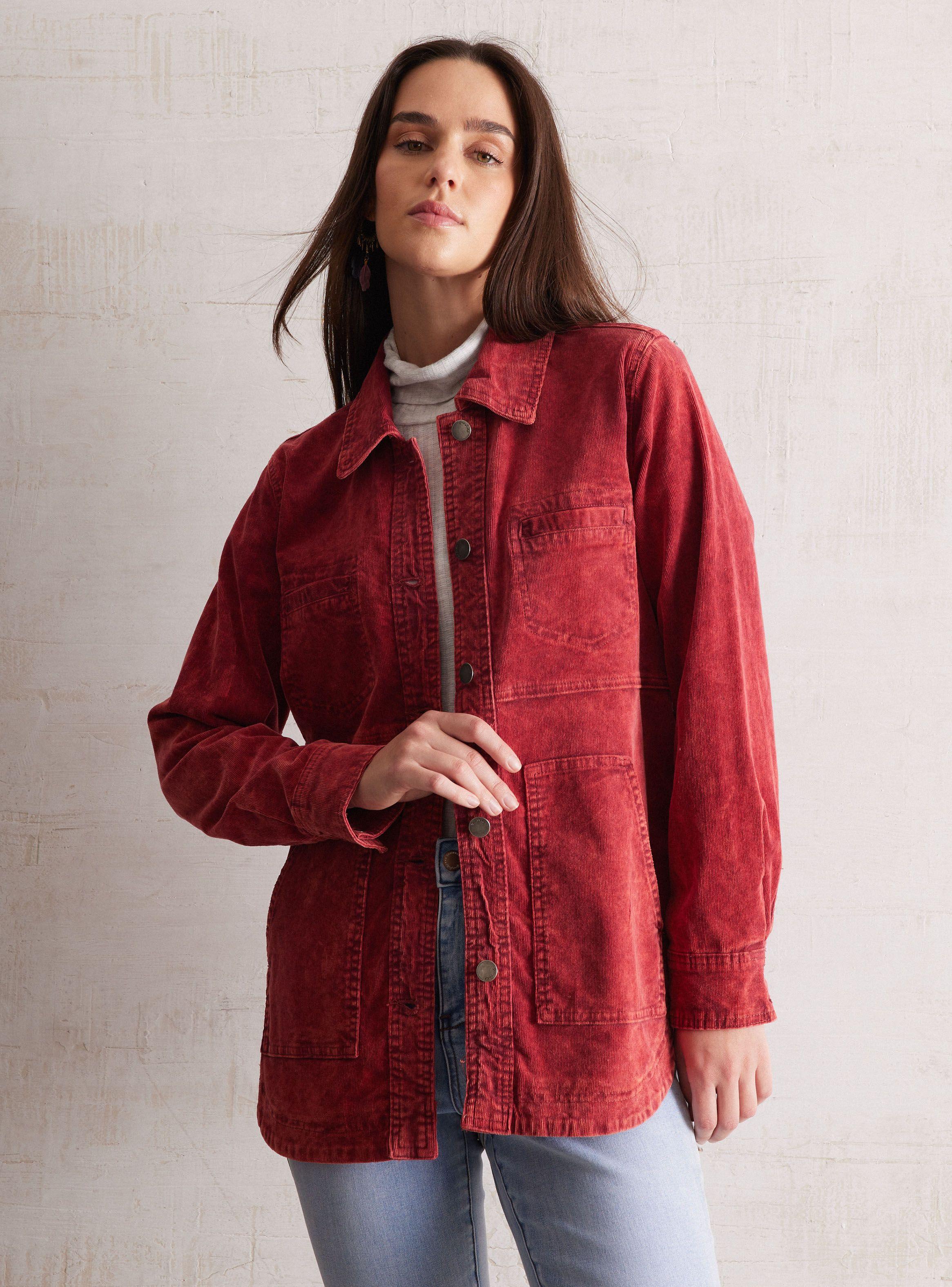 Chaqueta Sobrecamisa Cotelé Con Proceso De Lavado-0