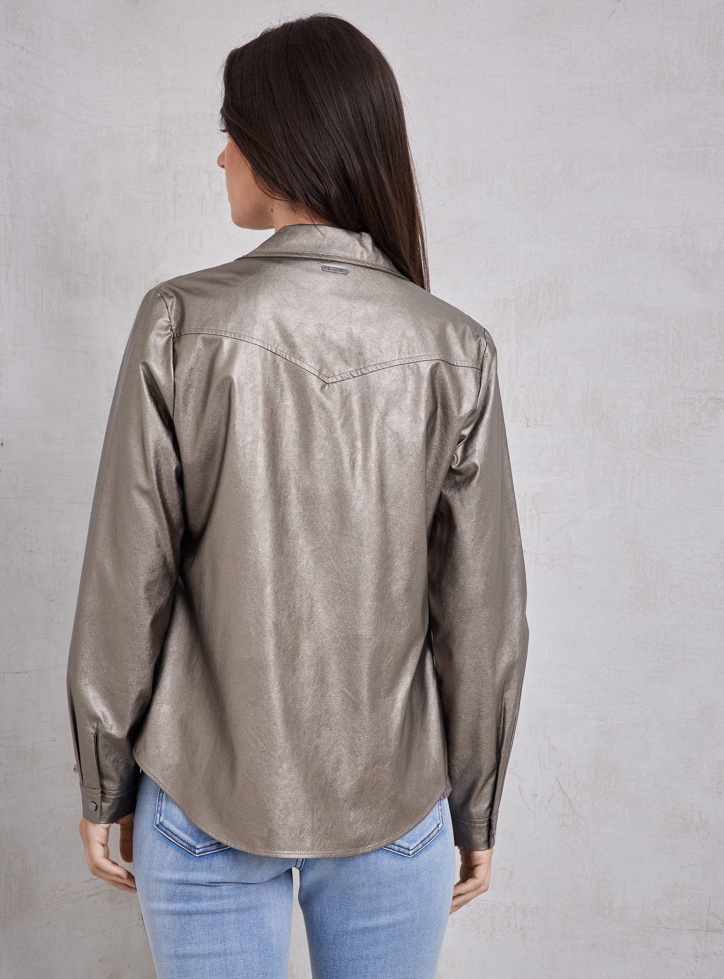Blusa Sobrecamisa Cuero Sintético-1