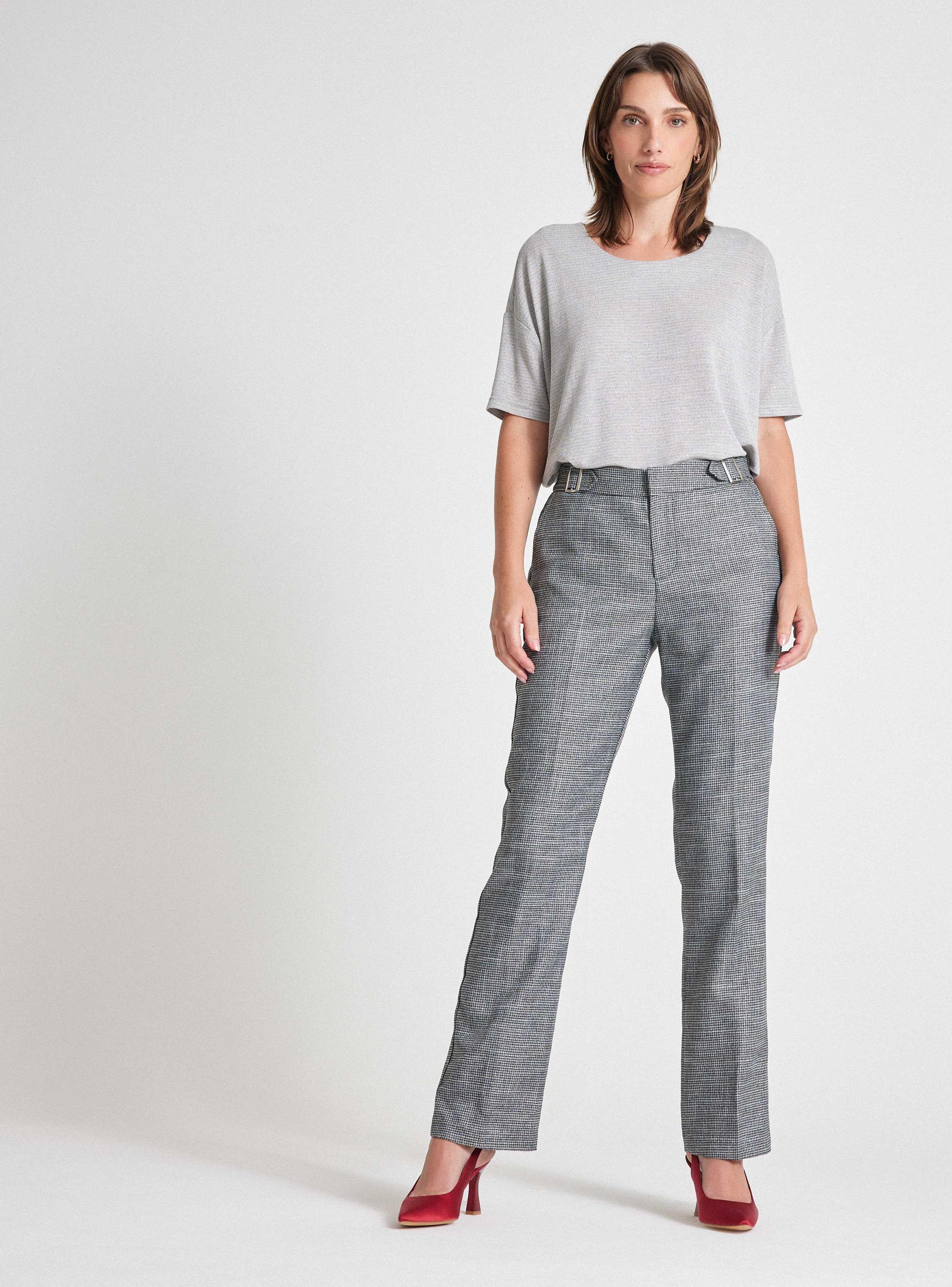 Pantalón De Vestir Con Hebillas Decorativas-4
