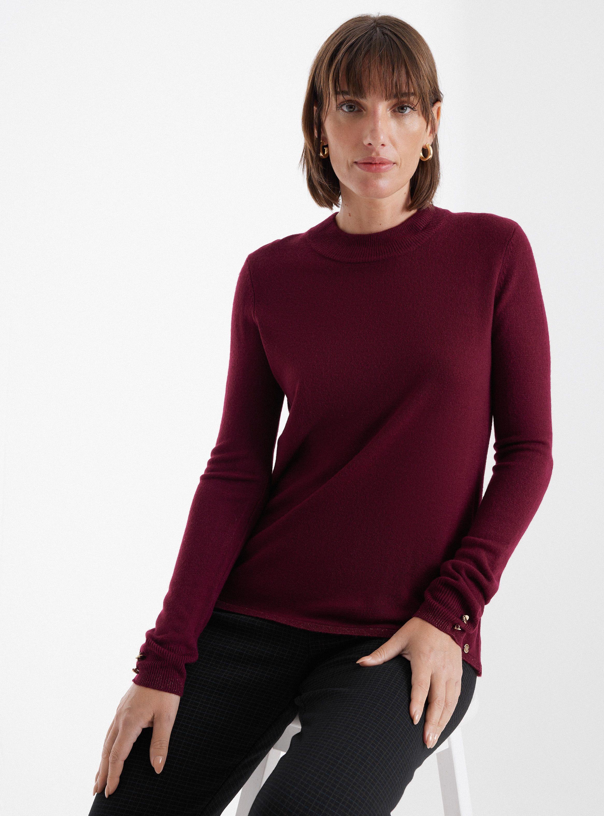 Sweater Cuello Tortuga Con Brillitos En Puños Y Basta-0