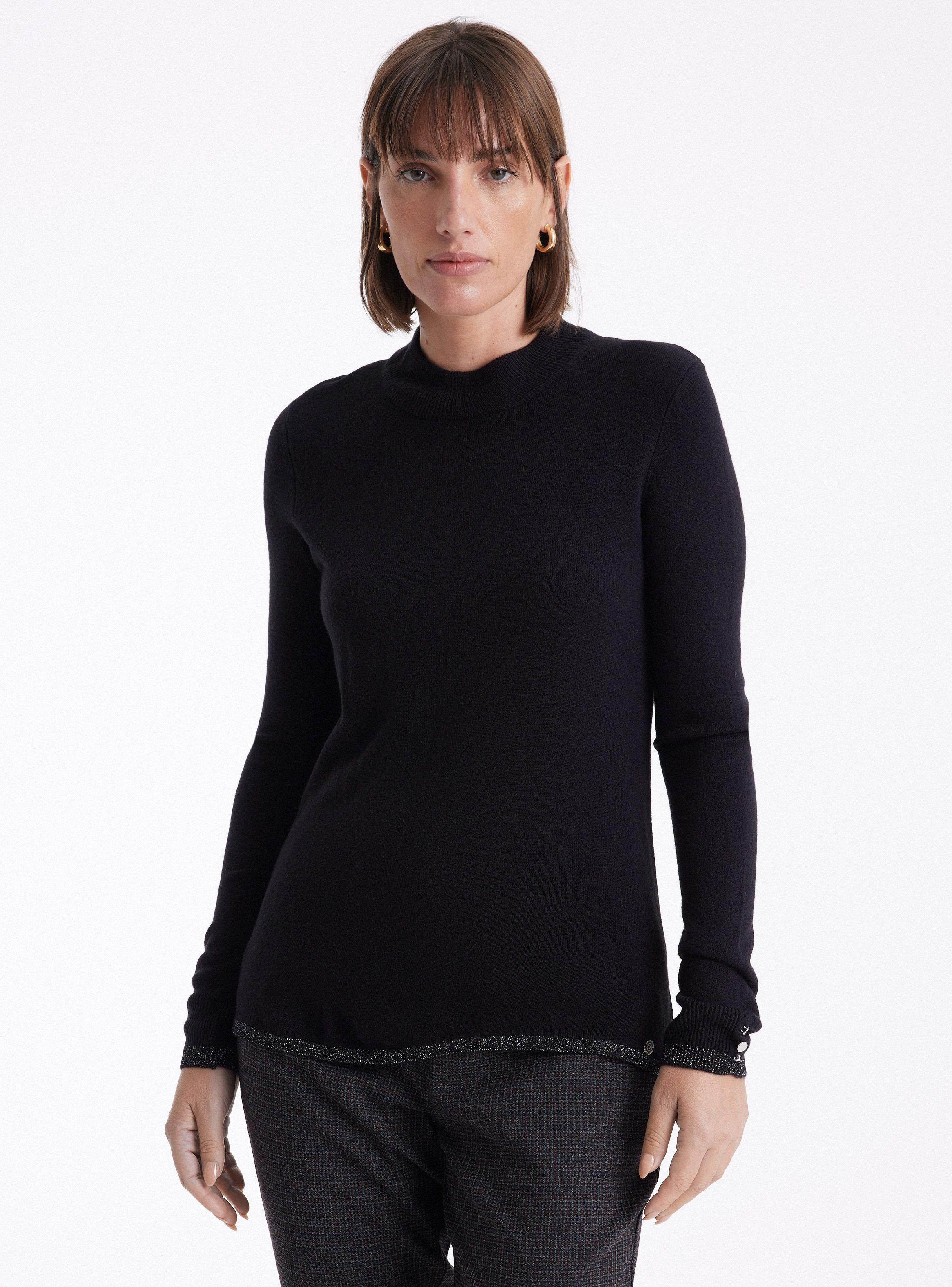 Sweater Cuello Tortuga Con Brillitos En Puños Y Basta-0