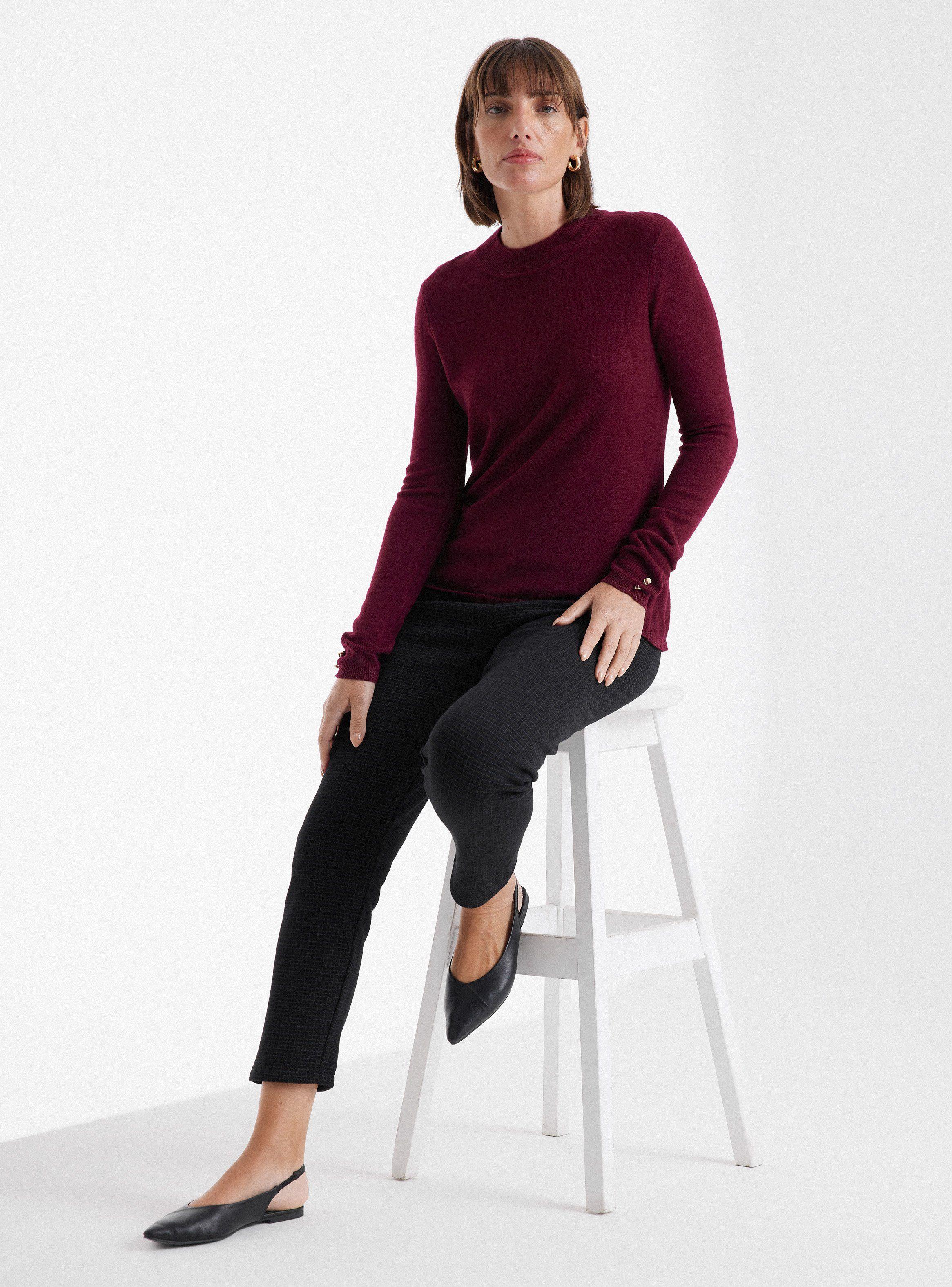 Sweater Cuello Tortuga Con Brillitos En Puños Y Basta-4