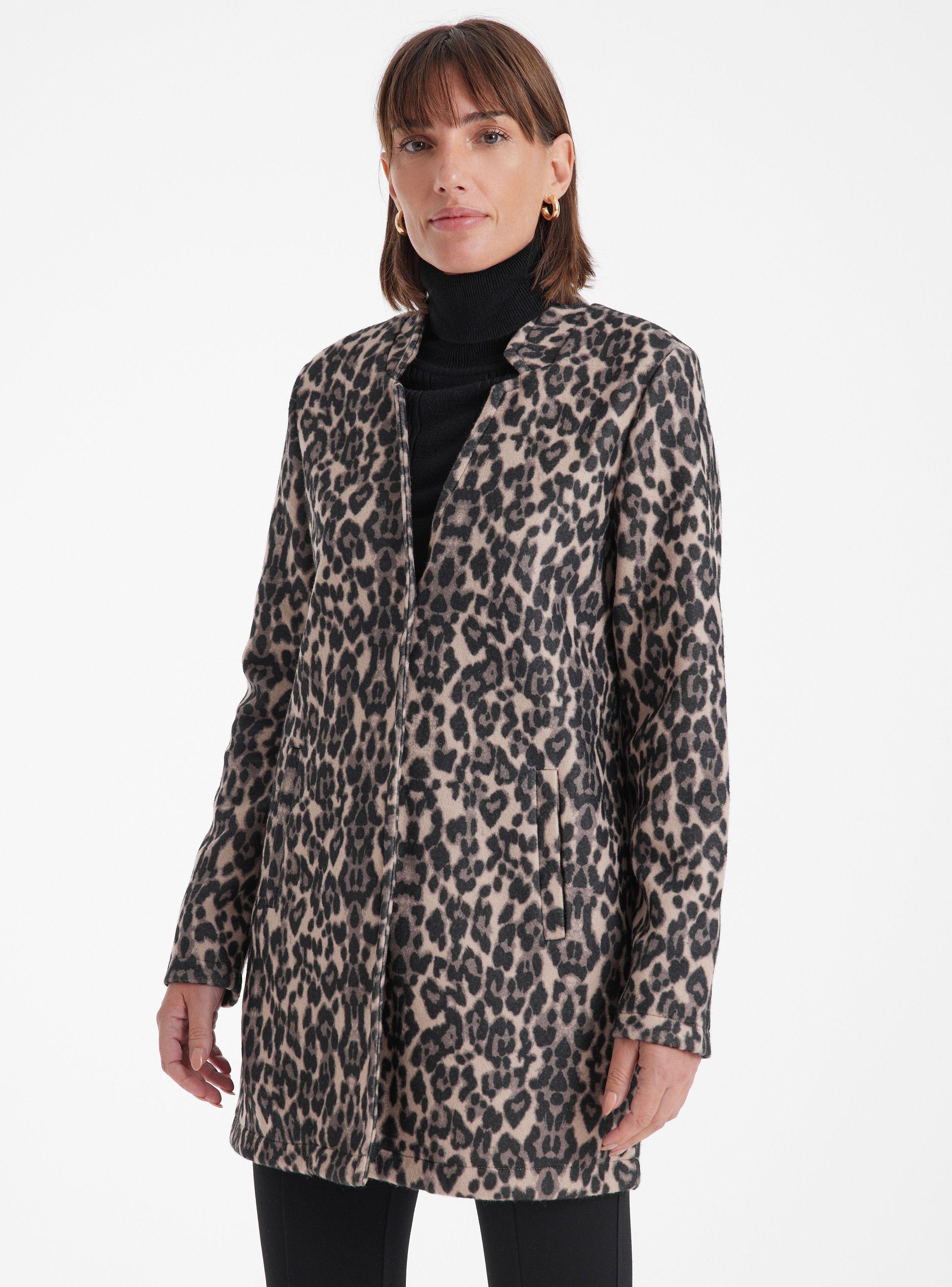 Abrigo Tejido Estampado Animal Print-0