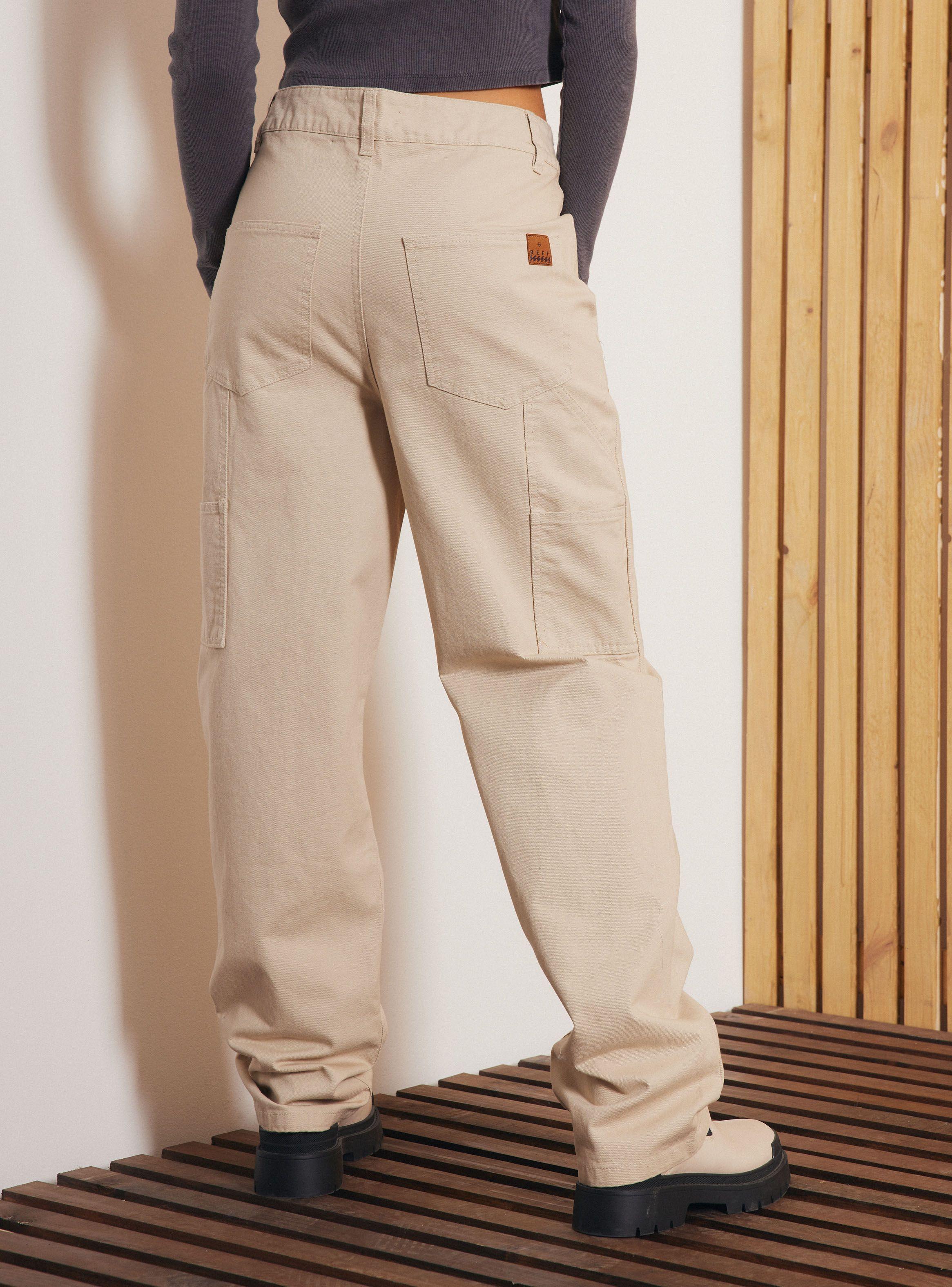 Pantalón de Gabardina Tiro Alto y Detalles de Bolsillos-1